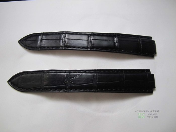 CARTIER 卡地亞 代用黑色鱷魚皮錶帶 規格18/16 藍氣球36mm專用 全新 售出不退換