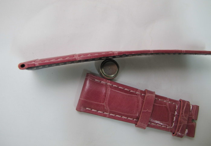 全新 訂製高級鱷魚皮錶帶 粉紅色 規格20/18 全新 售出不退換 3