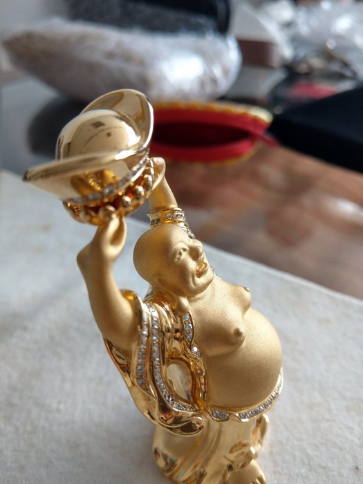 全金 布袋和尚 彌勒佛 彌勒菩薩 招財進寶 鎮店之寶 22K黃金鑲鑽 財元寶 4