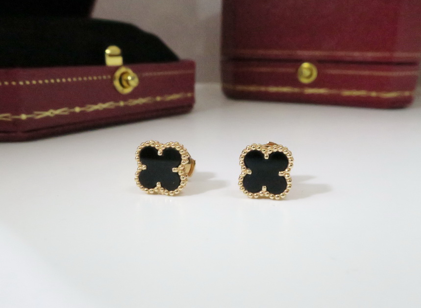 小資首選 四葉草耳飾/耳釘 黃K金 活潑亮眼