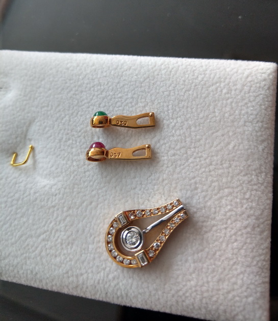 天然 鑽石項鍊/吊墬 可替換式紅寶/翡翠 高貴典雅 7