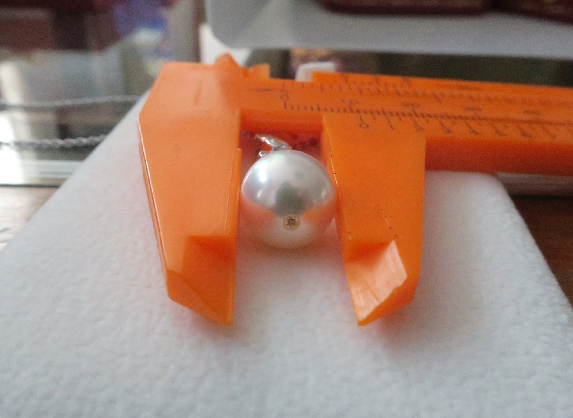 天然 南洋白色珍珠項鍊/吊墬 鑲崁鑽石樣式 高貴典雅 5