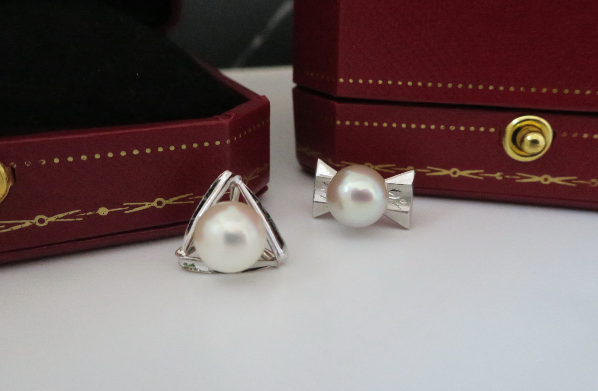 傳統領帶夾 領帶別飾 領帶針 純銀+18K金+珍珠 絕版藏品 5
