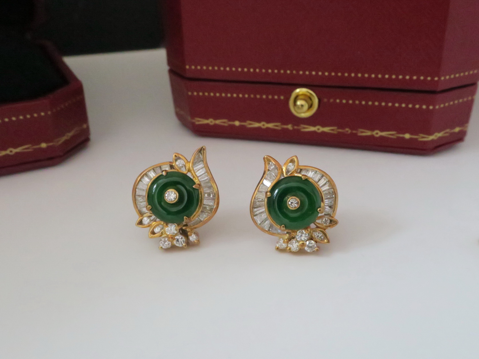 天然 鑽石 翡翠耳環/耳飾 古錢幣 財源滾滾 氣質出眾