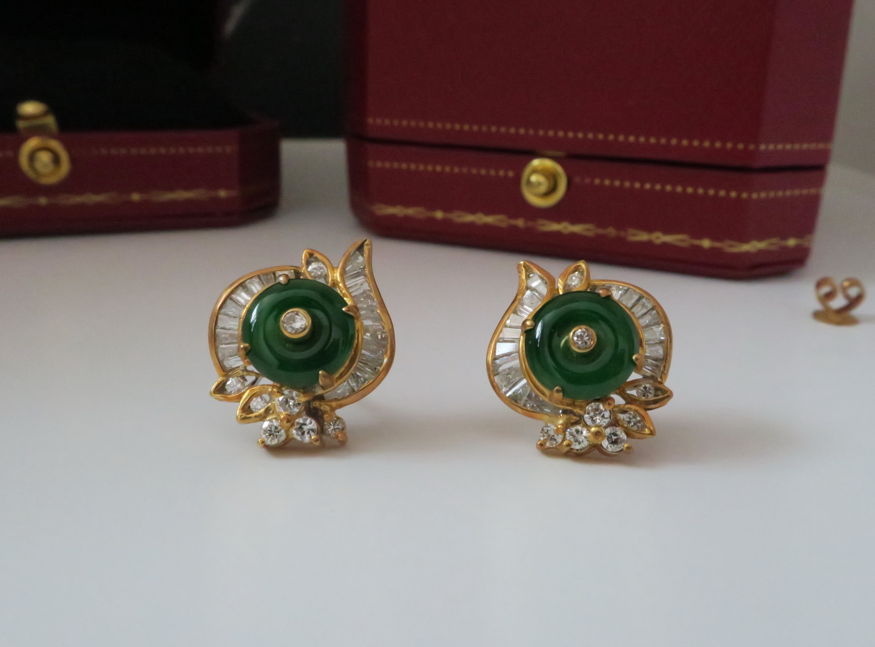 天然 鑽石 翡翠耳環/耳飾 古錢幣 財源滾滾 氣質出眾 2