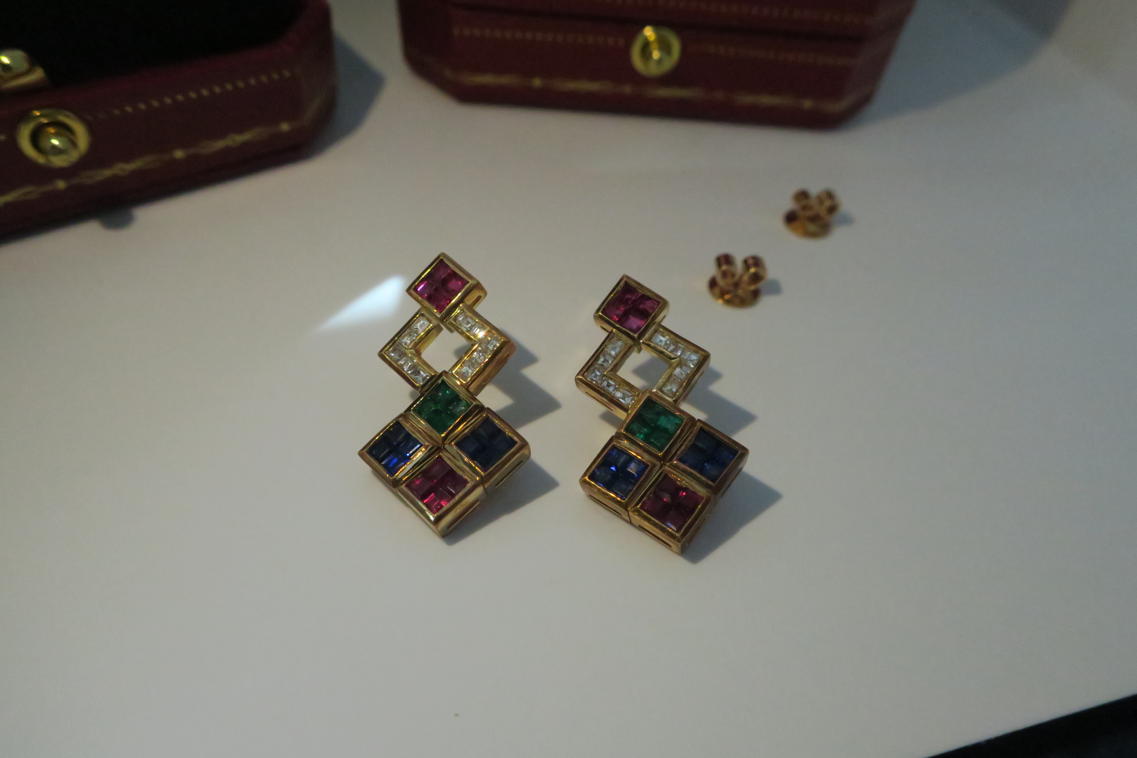 天然 紅/藍寶石 祖母綠 耳環/耳飾 18K金 大方大氣 貴氣凌人 3