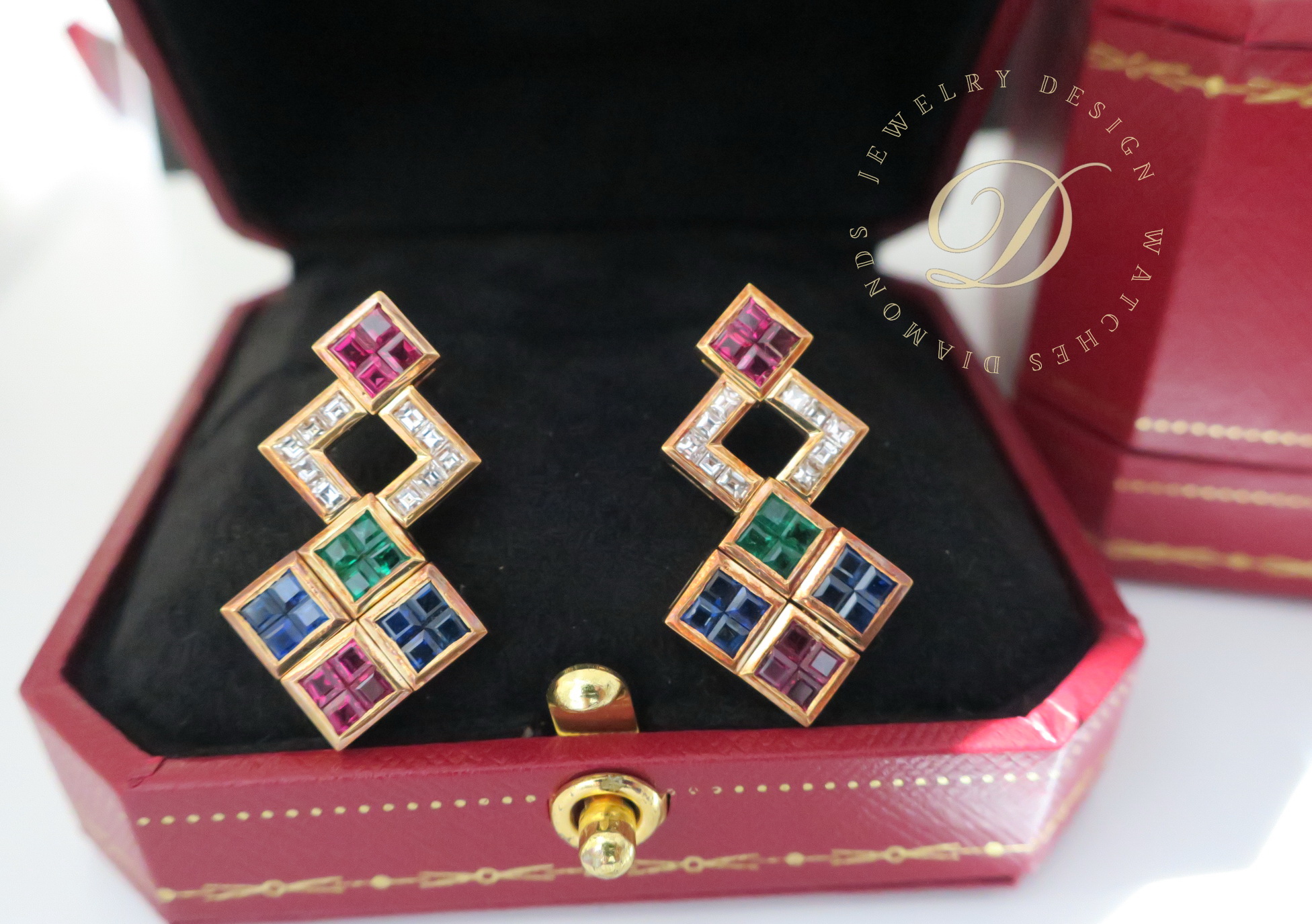 天然 紅/藍寶石 祖母綠 耳環/耳飾 18K金 大方大氣 貴氣凌人