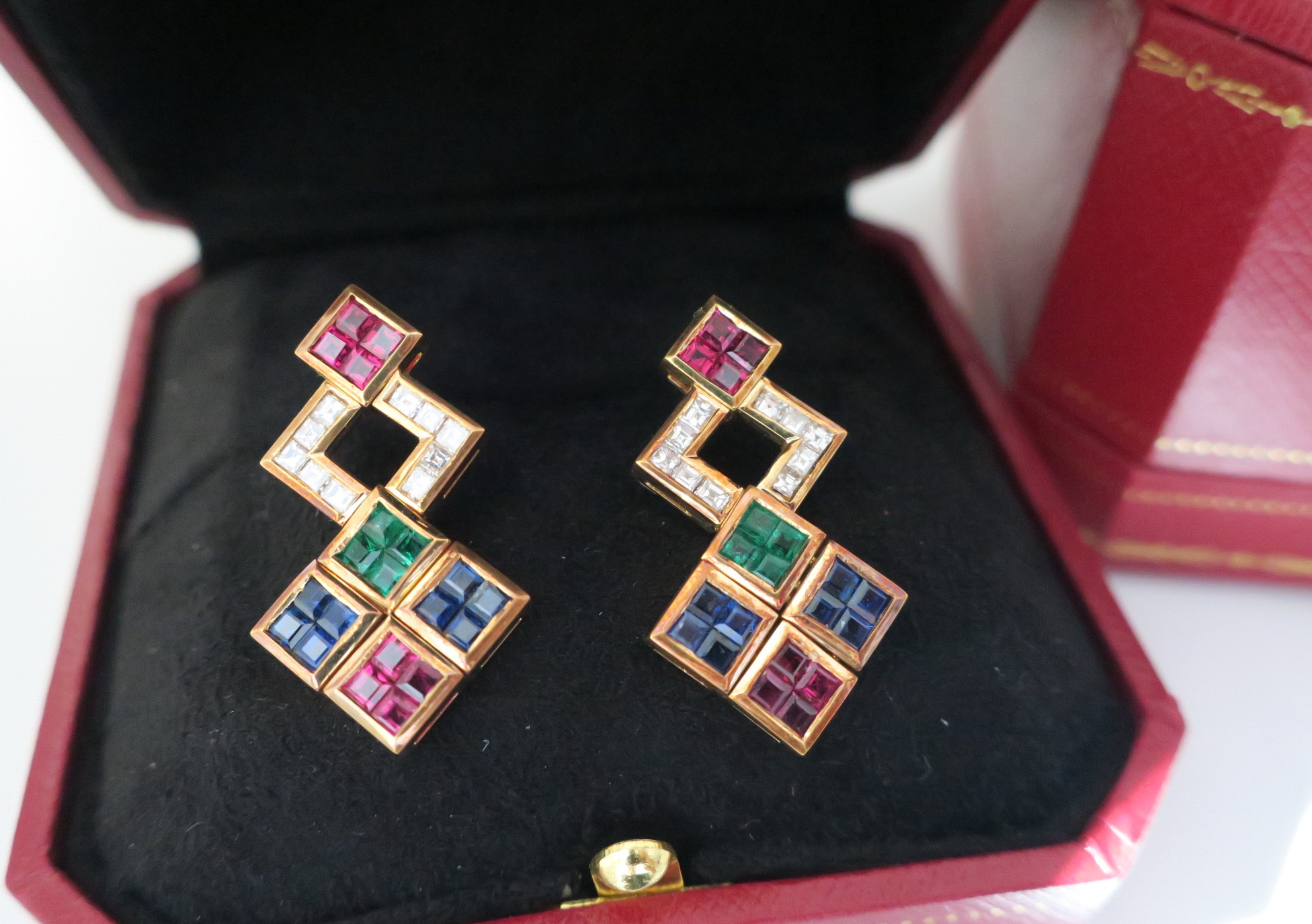 天然 紅/藍寶石 祖母綠 耳環/耳飾 18K金 大方大氣 貴氣凌人 2