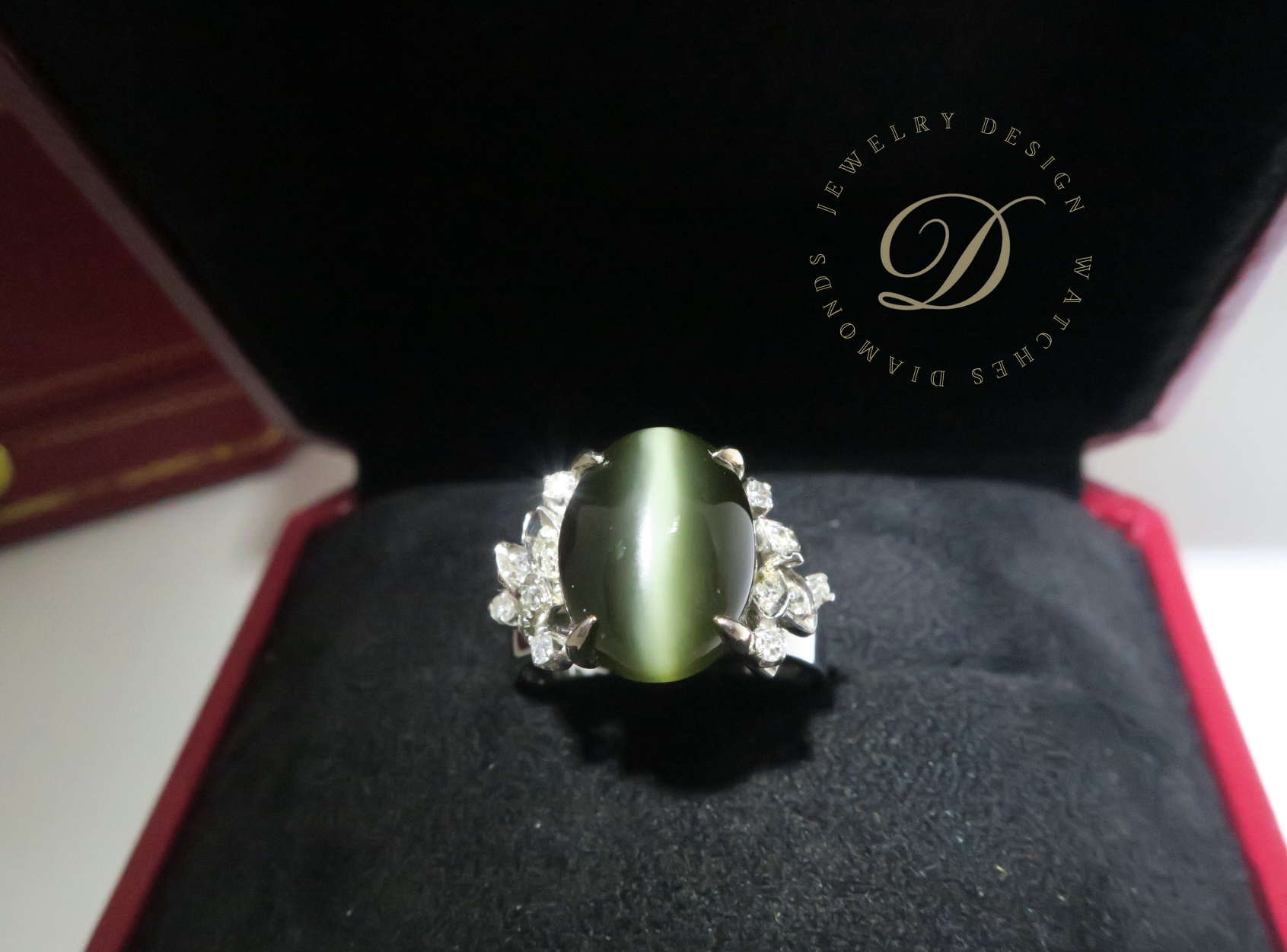 天然 貓眼石 鑲鑽戒台/戒指 18K白金 高CP釋出