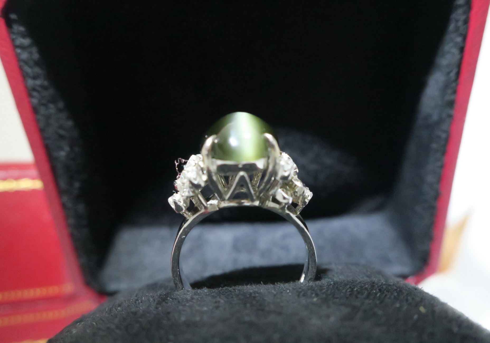 天然 貓眼石 鑲鑽戒台/戒指 18K白金 高CP釋出 3