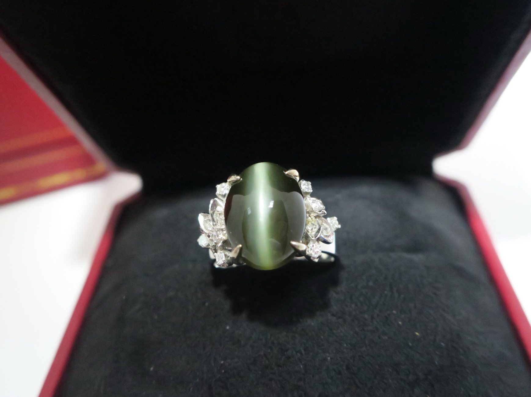 天然 貓眼石 鑲鑽戒台/戒指 18K白金 高CP釋出 4