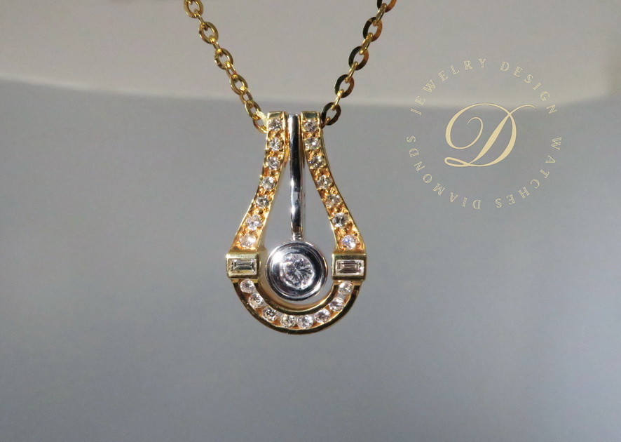 天然 鑽石項鍊/吊墬 可替換式紅寶/翡翠 高貴典雅