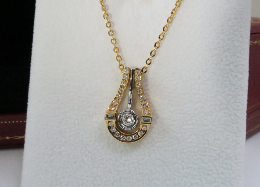 天然 鑽石項鍊/吊墬 可替換式紅寶/翡翠 高貴典雅 2