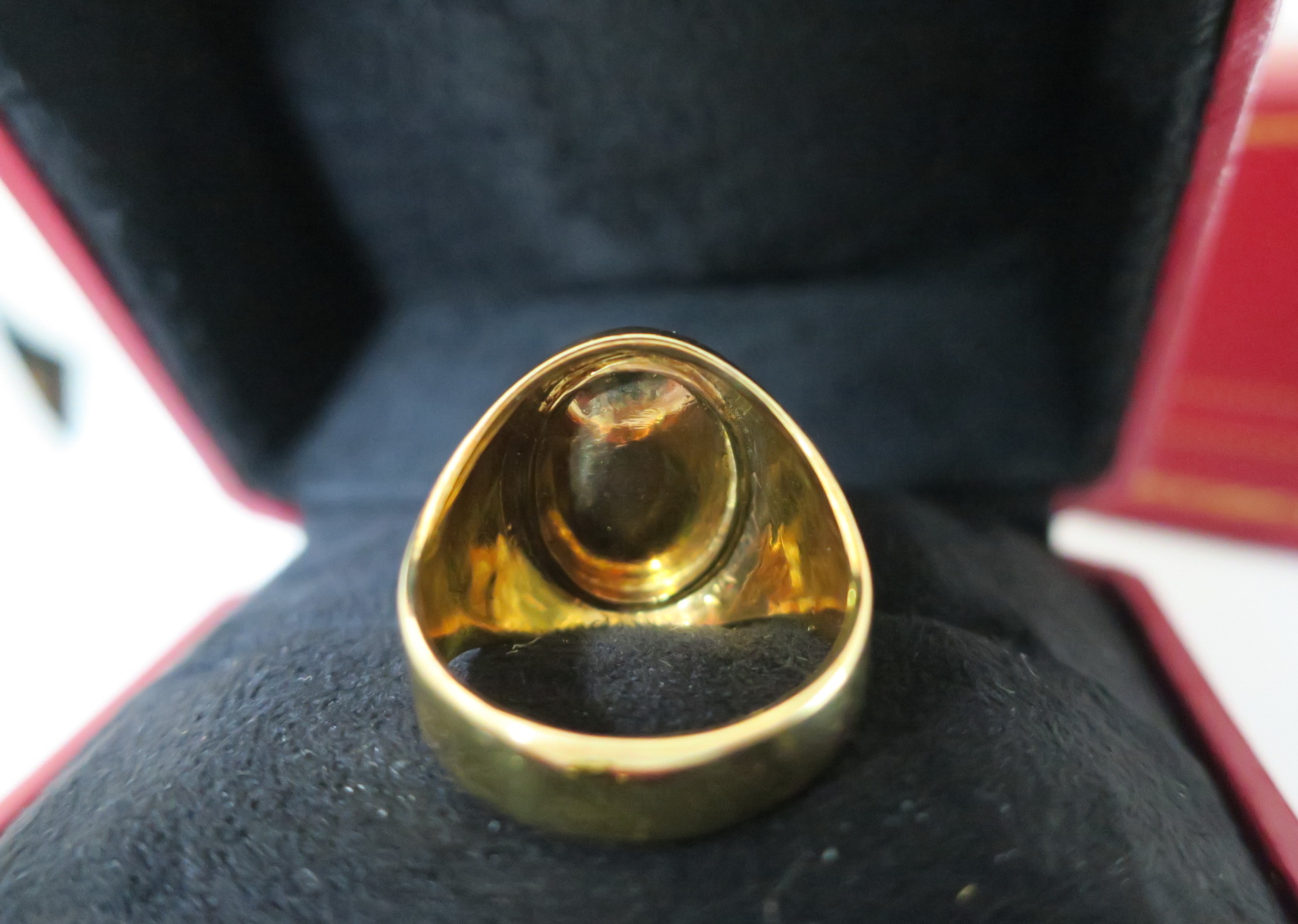 天然 A貨翡翠 蛋面 戒指 18K金戒台 身上帶點綠顯落落大方 5