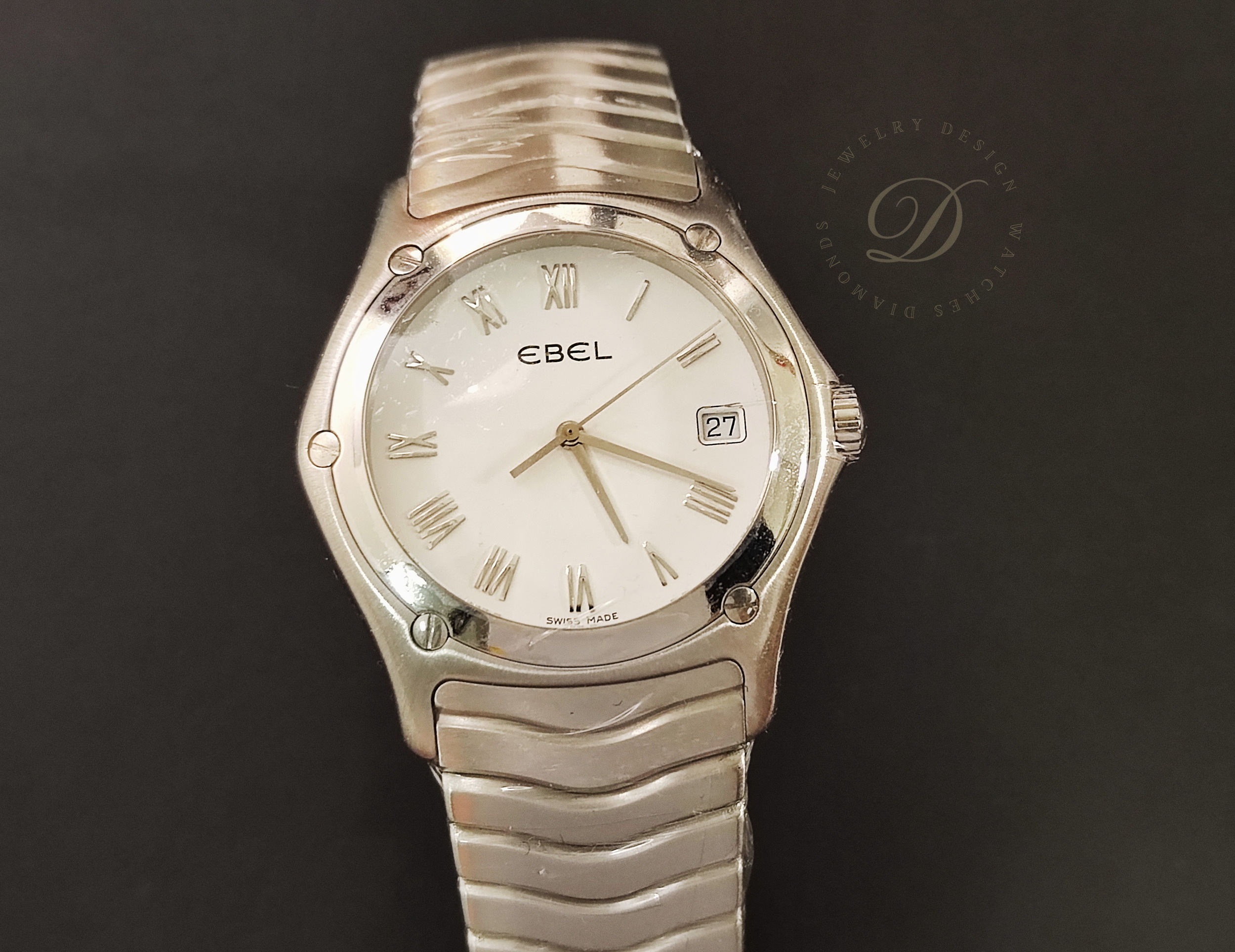 EBEL 玉寶 全鋼錶殼 羅馬數字 石英機芯 錶徑38mm 未使用品
