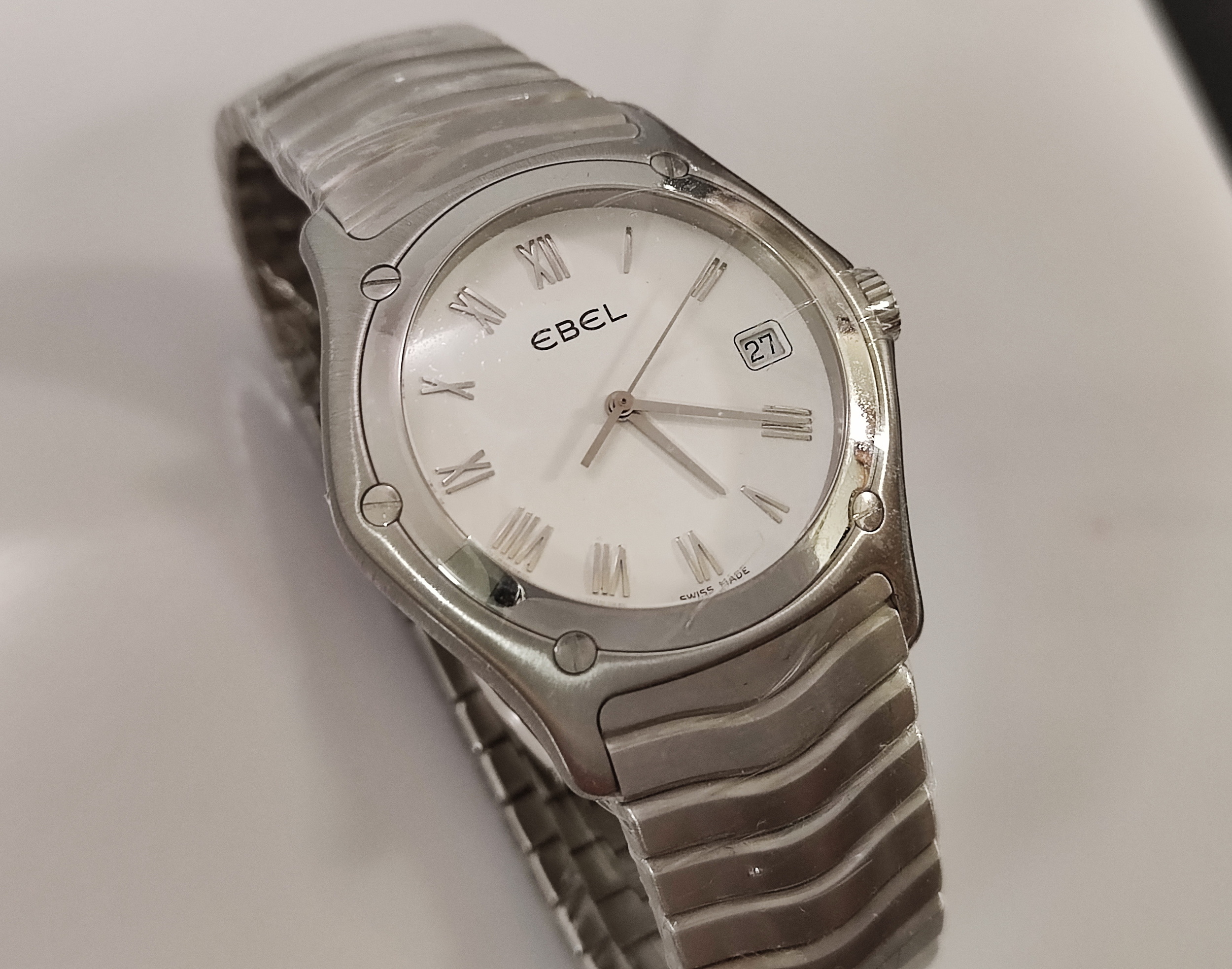 EBEL 玉寶 全鋼錶殼 羅馬數字 石英機芯 錶徑38mm 未使用品 3