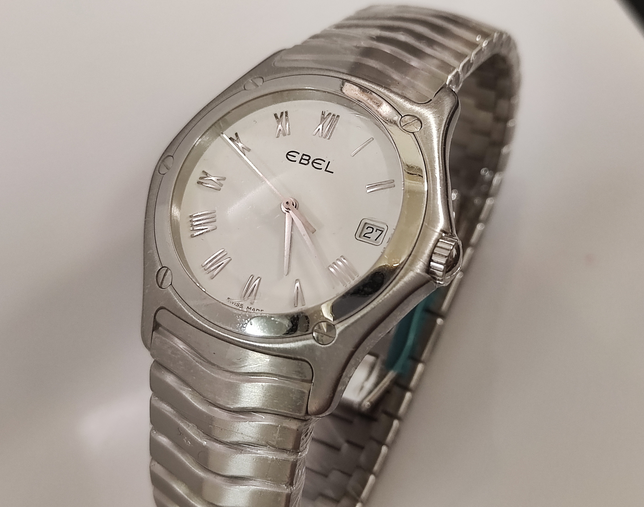 EBEL 玉寶 全鋼錶殼 羅馬數字 石英機芯 錶徑38mm 未使用品 2