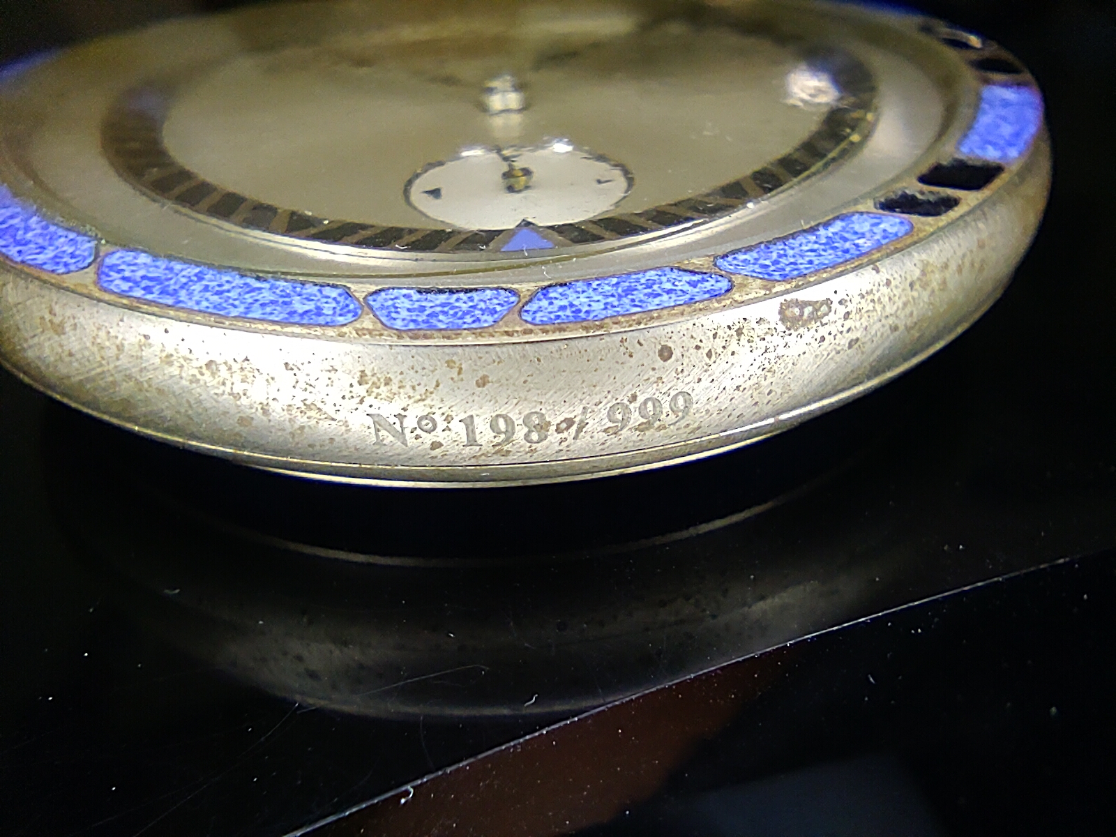 天梭 TISSOT 手上鍊 懷錶 純銀彩繪錶殼 獨立小秒盤 全球限量 絕版珍藏品 4