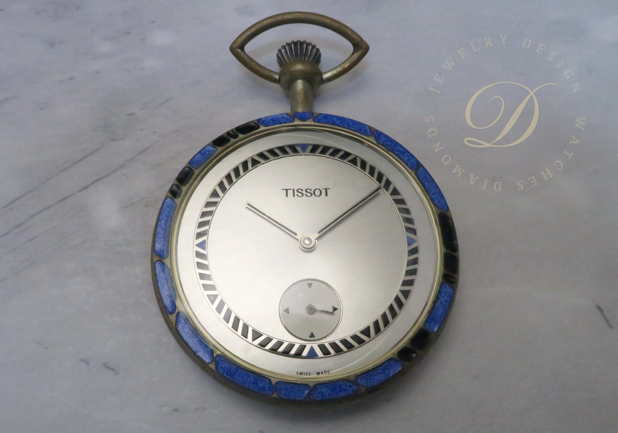 天梭 TISSOT 手上鍊 懷錶 純銀彩繪錶殼 獨立小秒盤 全球限量 絕版珍藏品 2