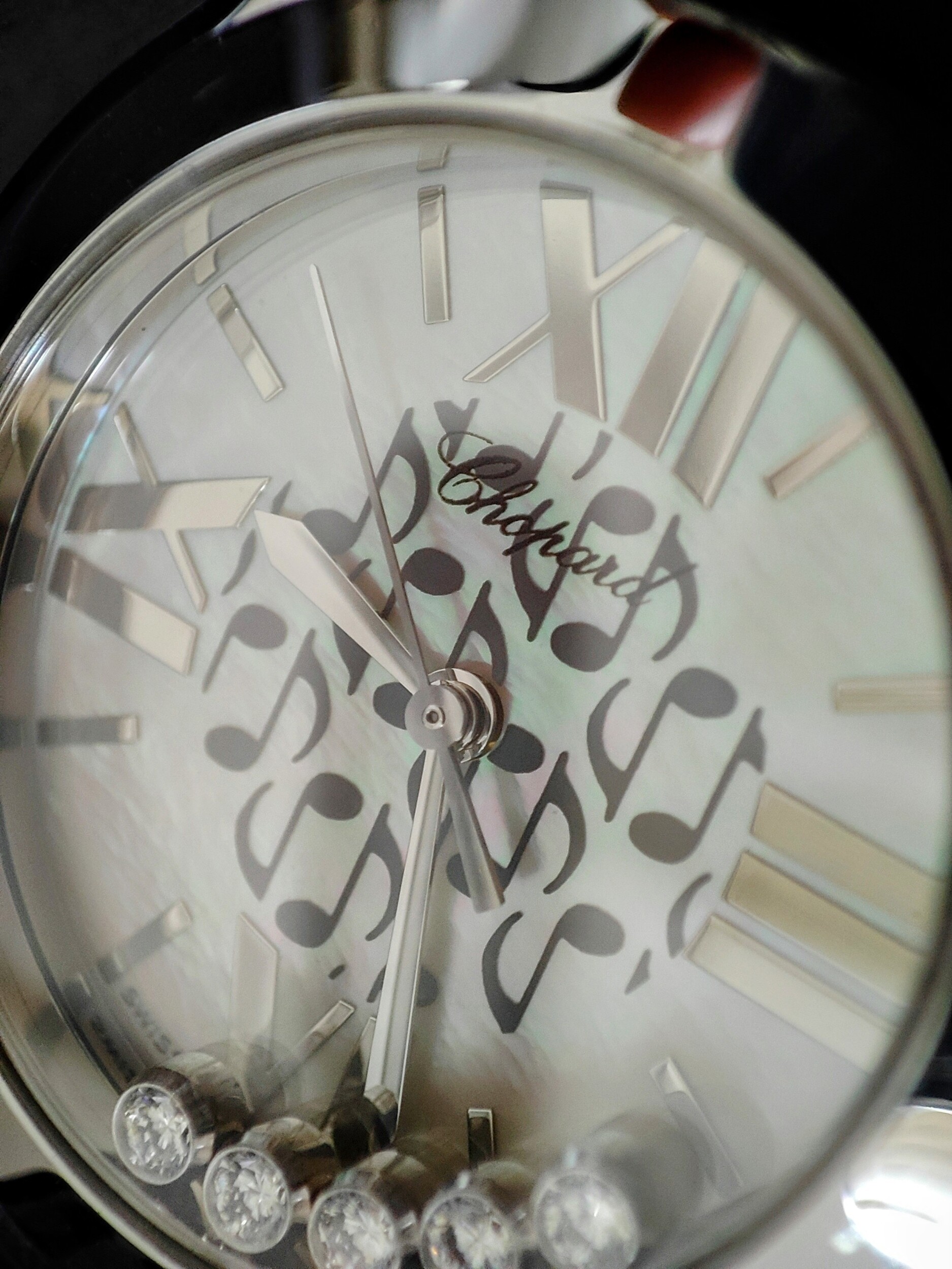 蕭邦 CHOPARD 限量音符 五十周年 音樂家系列 珍珠母貝面盤 錶徑30mm 石英機芯~原廠盒單 3