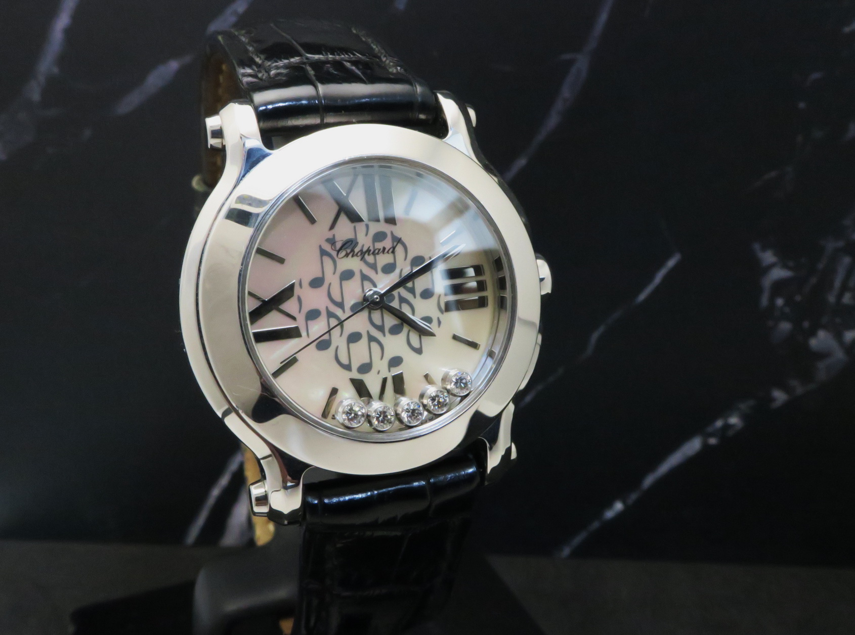 蕭邦 CHOPARD 限量音符 五十周年 音樂家系列 珍珠母貝面盤 錶徑30mm 石英機芯~原廠盒單 4