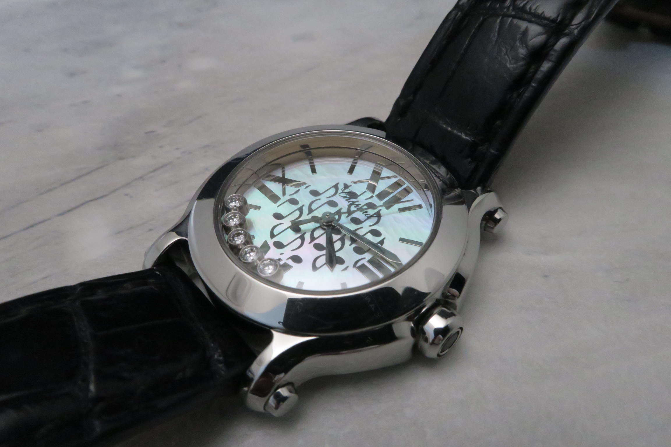 蕭邦 CHOPARD 限量音符 五十周年 音樂家系列 珍珠母貝面盤 錶徑30mm 石英機芯~原廠盒單 7