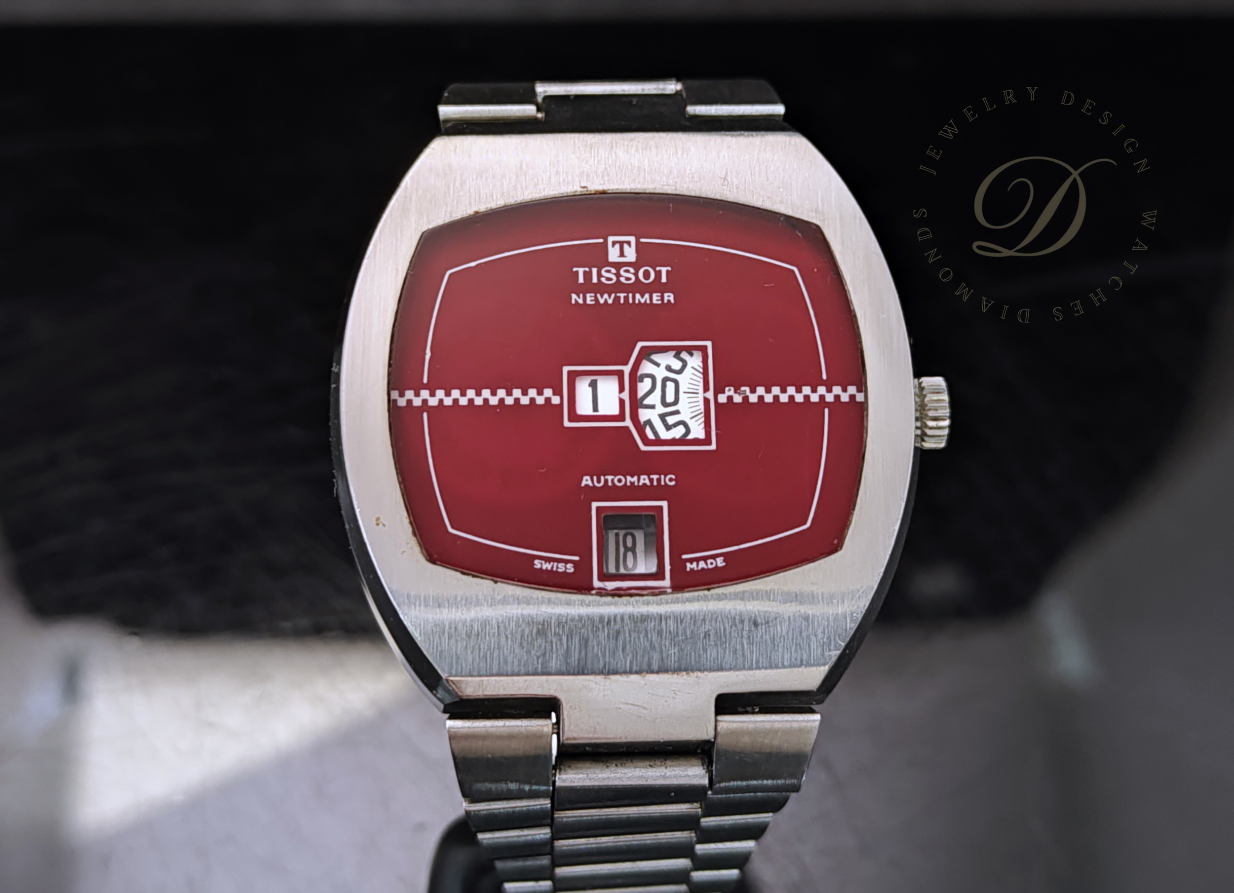 天梭 TISSOT 絕版 NewTimer 特殊面盤 錶徑40mm 自動上鍊 跳時 轉盤 稀有釋出