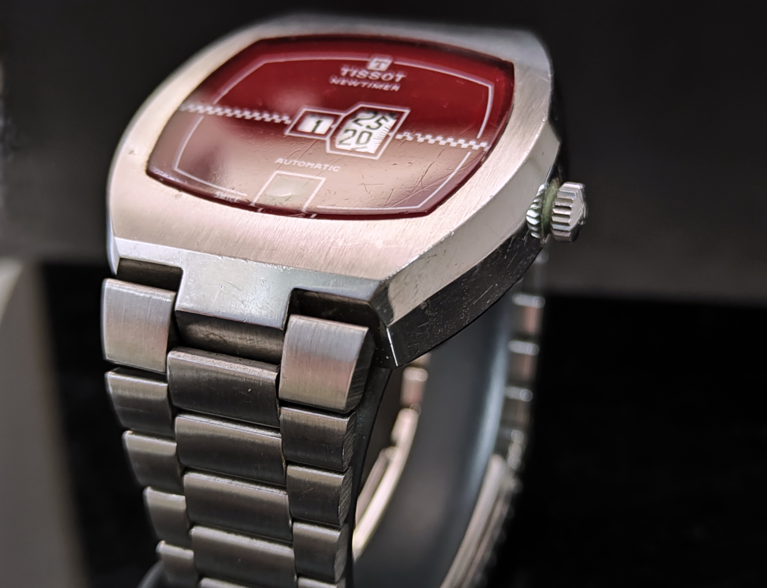 天梭 TISSOT 絕版 NewTimer 特殊面盤 錶徑40mm 自動上鍊 跳時 轉盤 稀有釋出 3