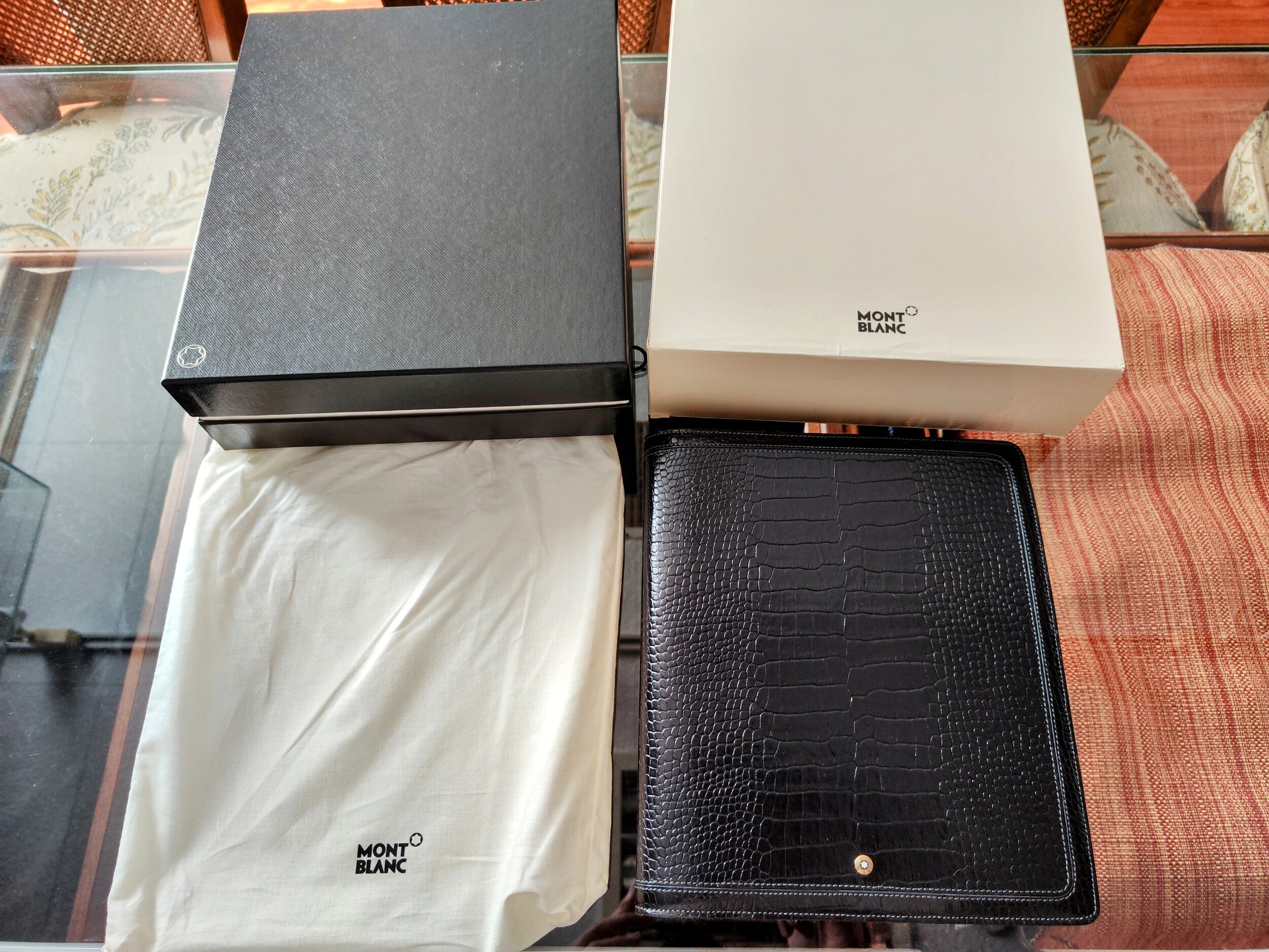 萬寶龍 Montblanc 全新 黑色鱷魚皮 筆記本 書寫紙~原廠盒單 8