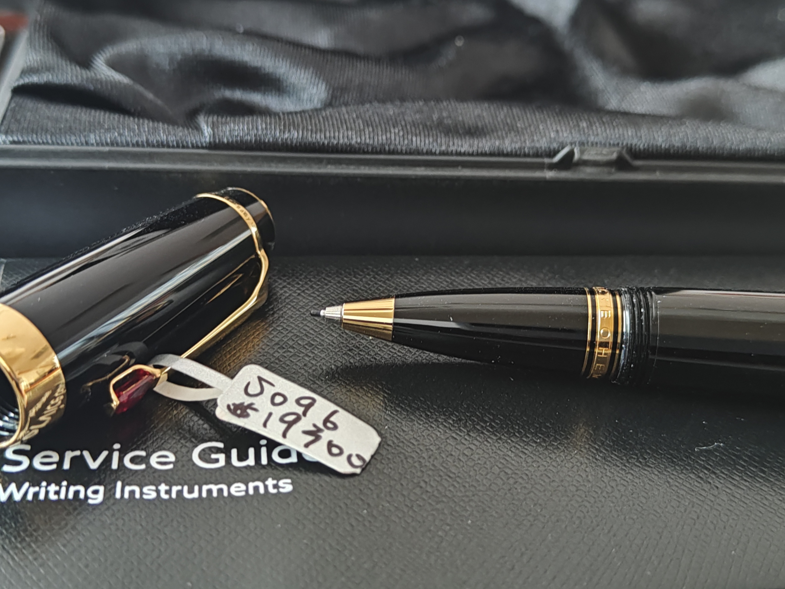 萬寶龍 Montblanc 全新 波希米亞 黑色 鋼珠筆 紅寶石~原廠盒單 5