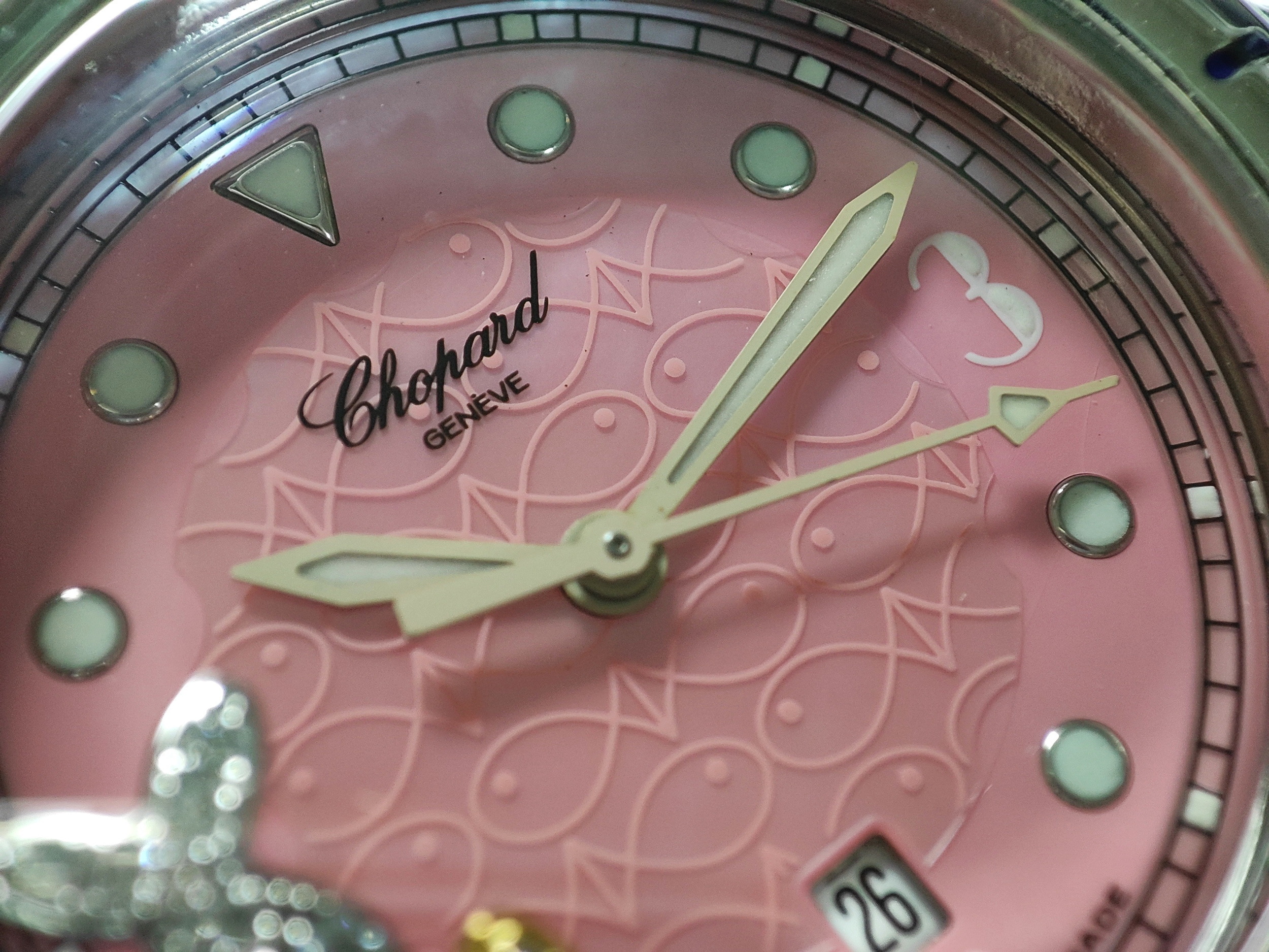 蕭邦 CHOPARD 快樂鑽 粉紅面盤 錶徑32mm 石英機芯 快樂魚~原廠保單 國內AD 2