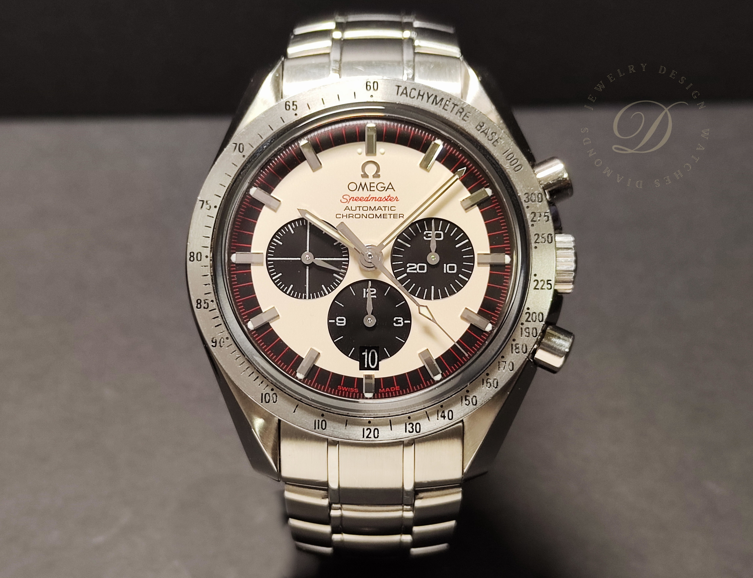 OMEGA 超霸 speedmaster 舒馬克 F1特別款 大錶徑42mm 熊貓面盤 計時功能 全球限量~原廠盒單