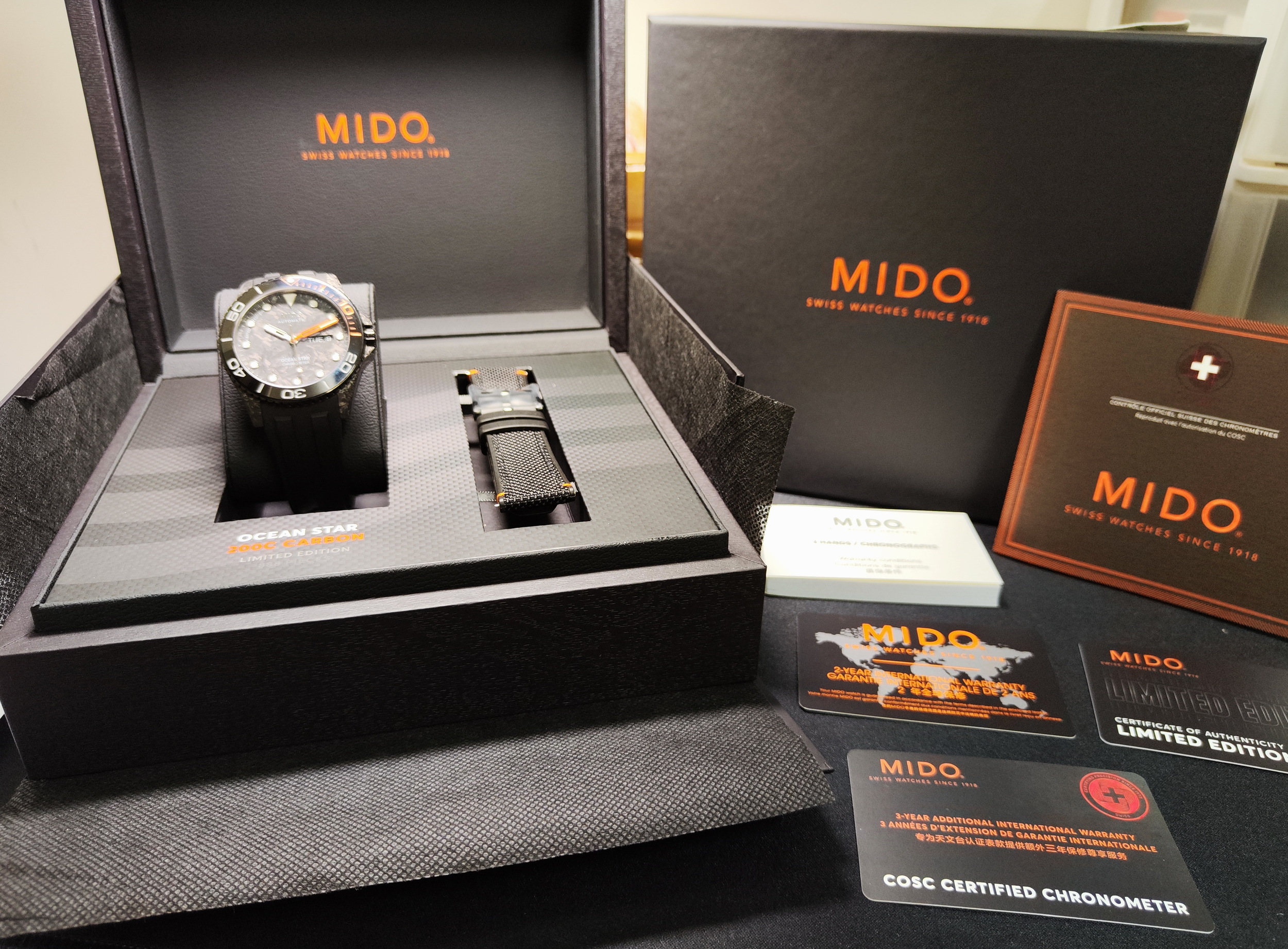 美度 MIDO 近新 海洋之星 限量 碳纖維 大錶徑42.5mm 自動上鍊 陶瓷圈~原廠盒單 2024AD 10