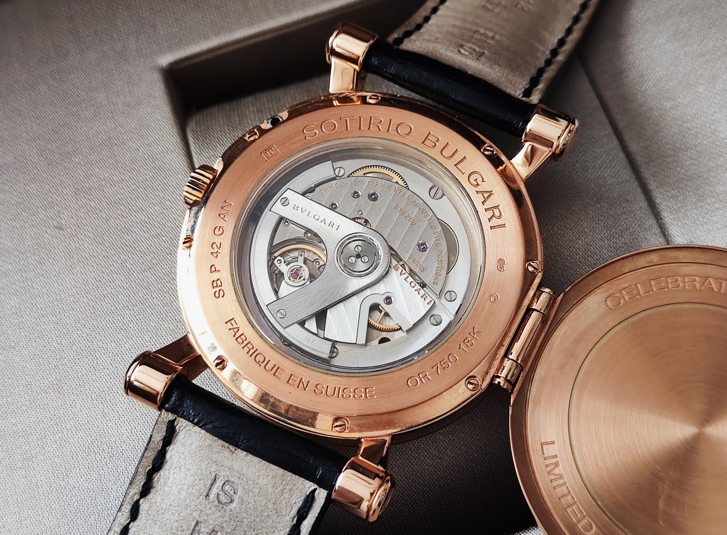 寶格麗 Sotirio Bulgari 125週年紀念款 玫瑰金 大錶徑42mm 自動上鍊~原廠盒單 全球限量 6