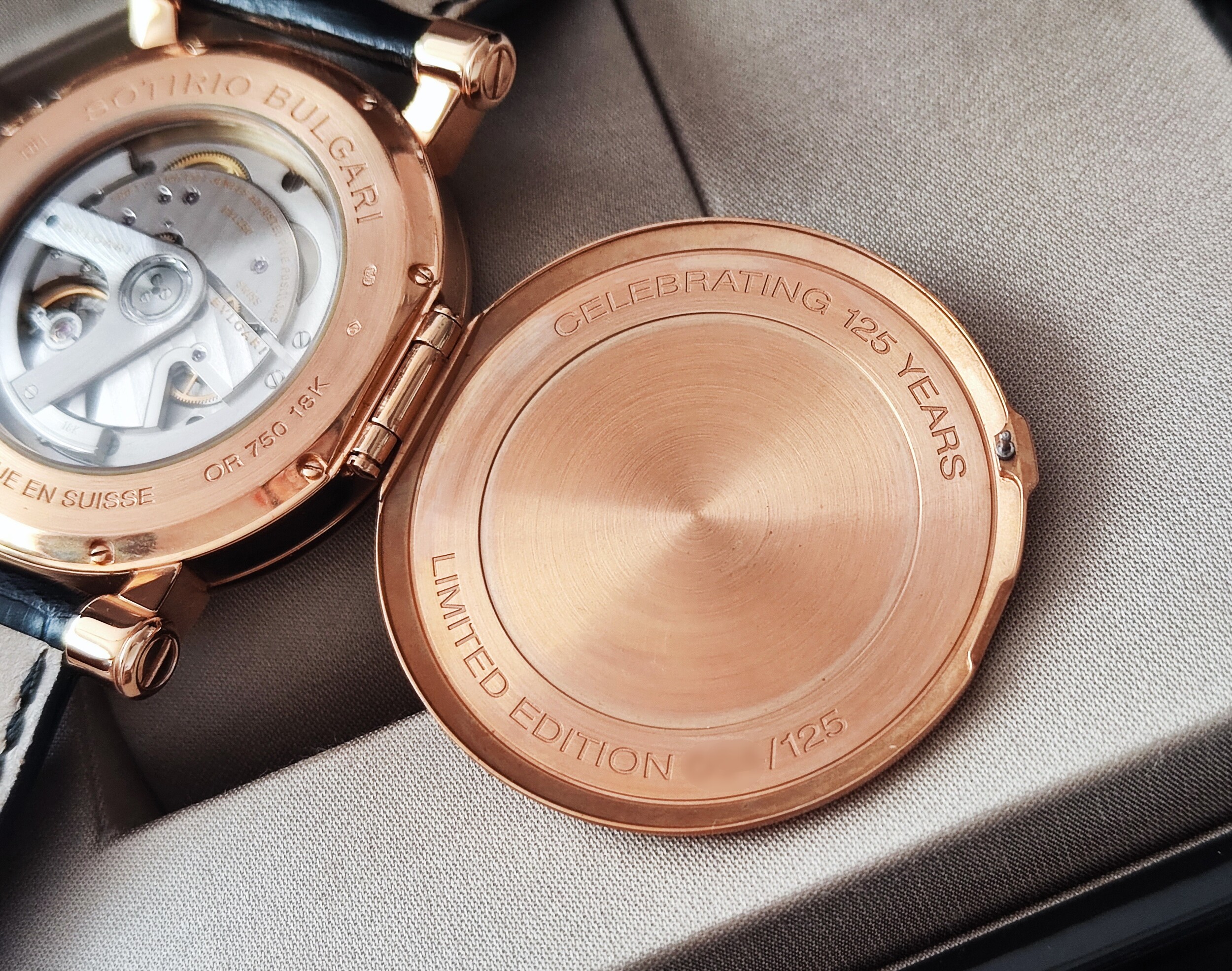 寶格麗 Sotirio Bulgari 125週年紀念款 玫瑰金 大錶徑42mm 自動上鍊~原廠盒單 全球限量 8