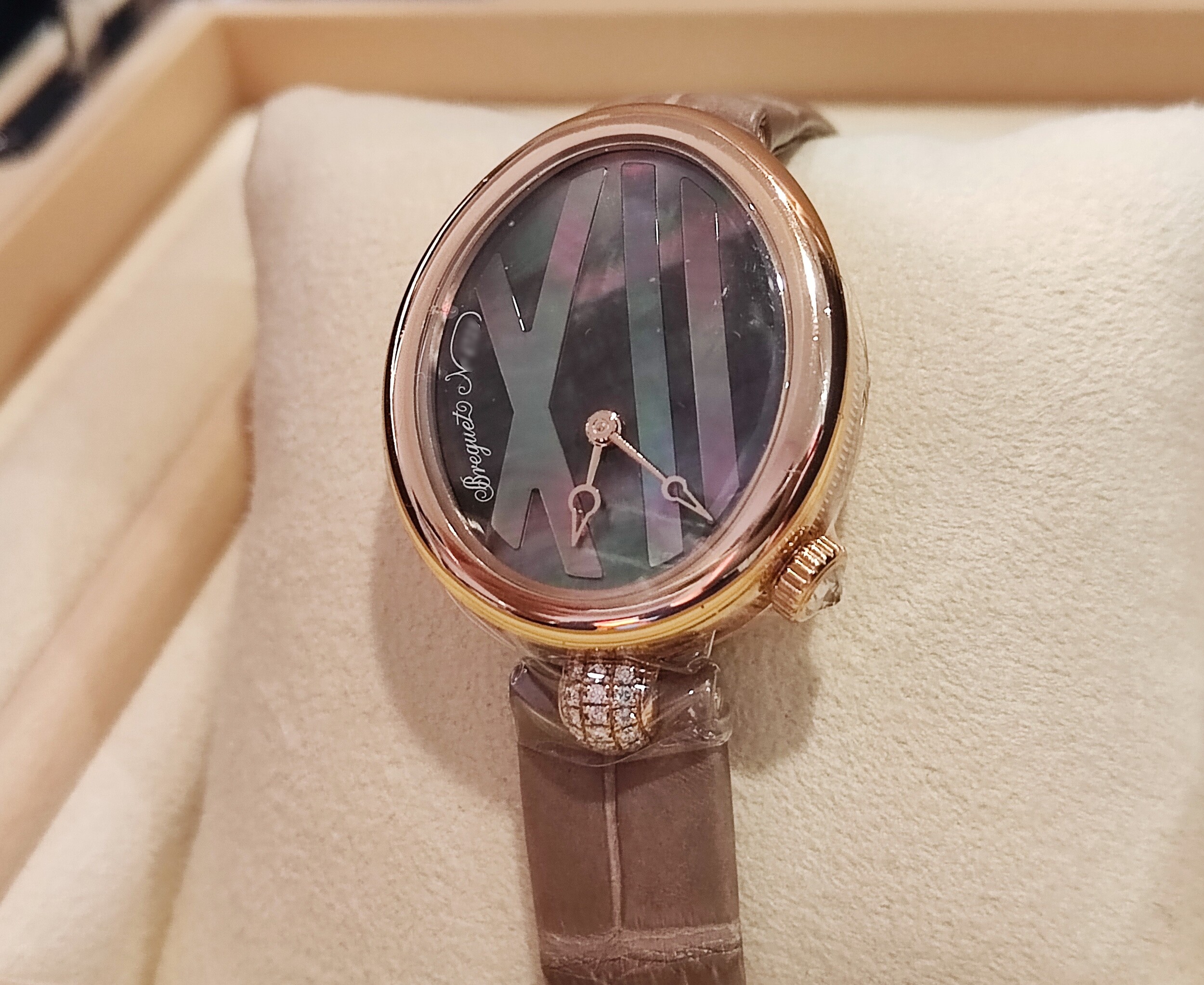 寶璣 BREGUET 全新 Naples 那不勒斯王后 9809 玫瑰金 原鑲鑽錶 自動上鍊 ~原廠盒單 2024AD 2