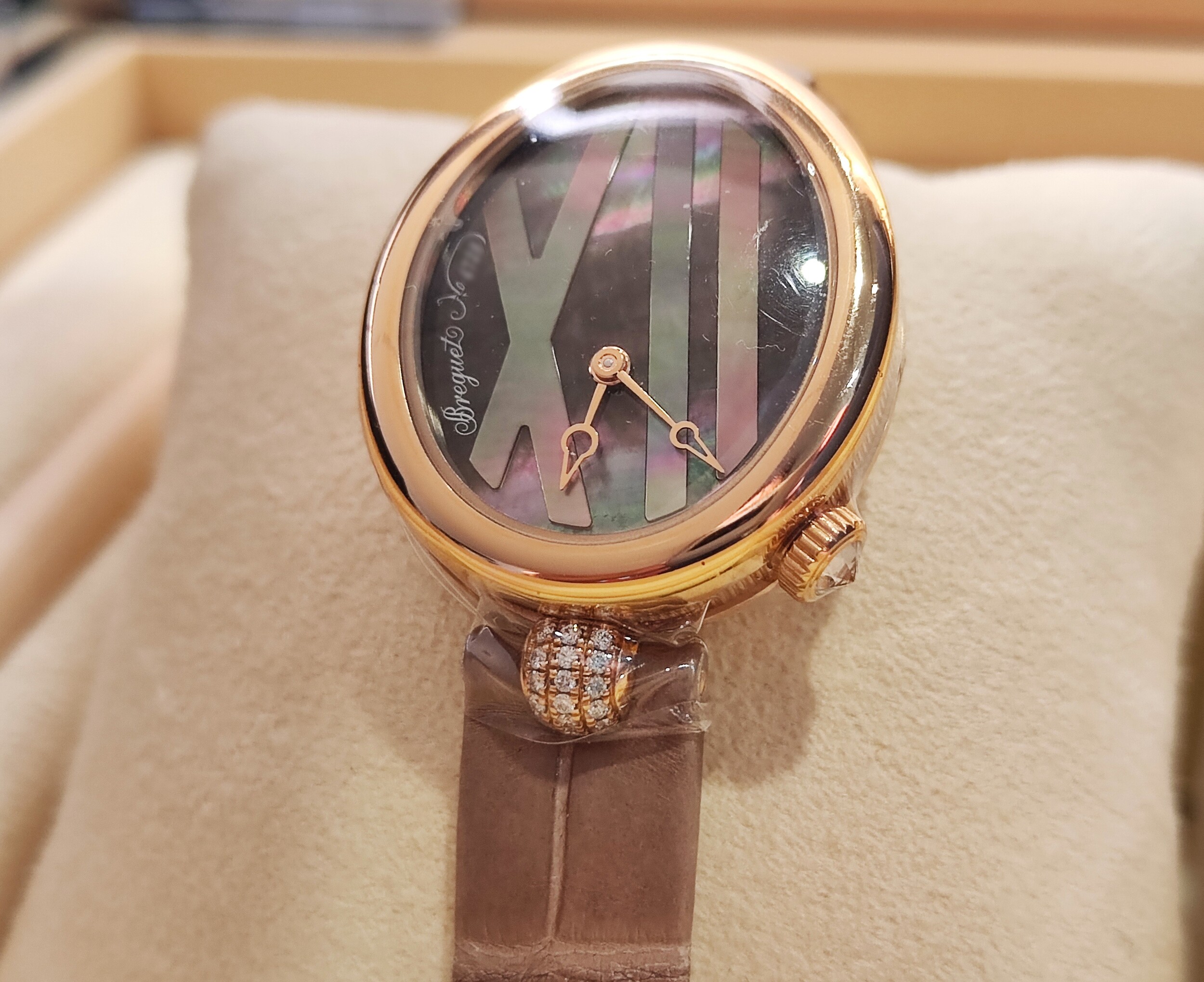 寶璣 BREGUET 全新 Naples 那不勒斯王后 9809 玫瑰金 原鑲鑽錶 自動上鍊 ~原廠盒單 2024AD 4