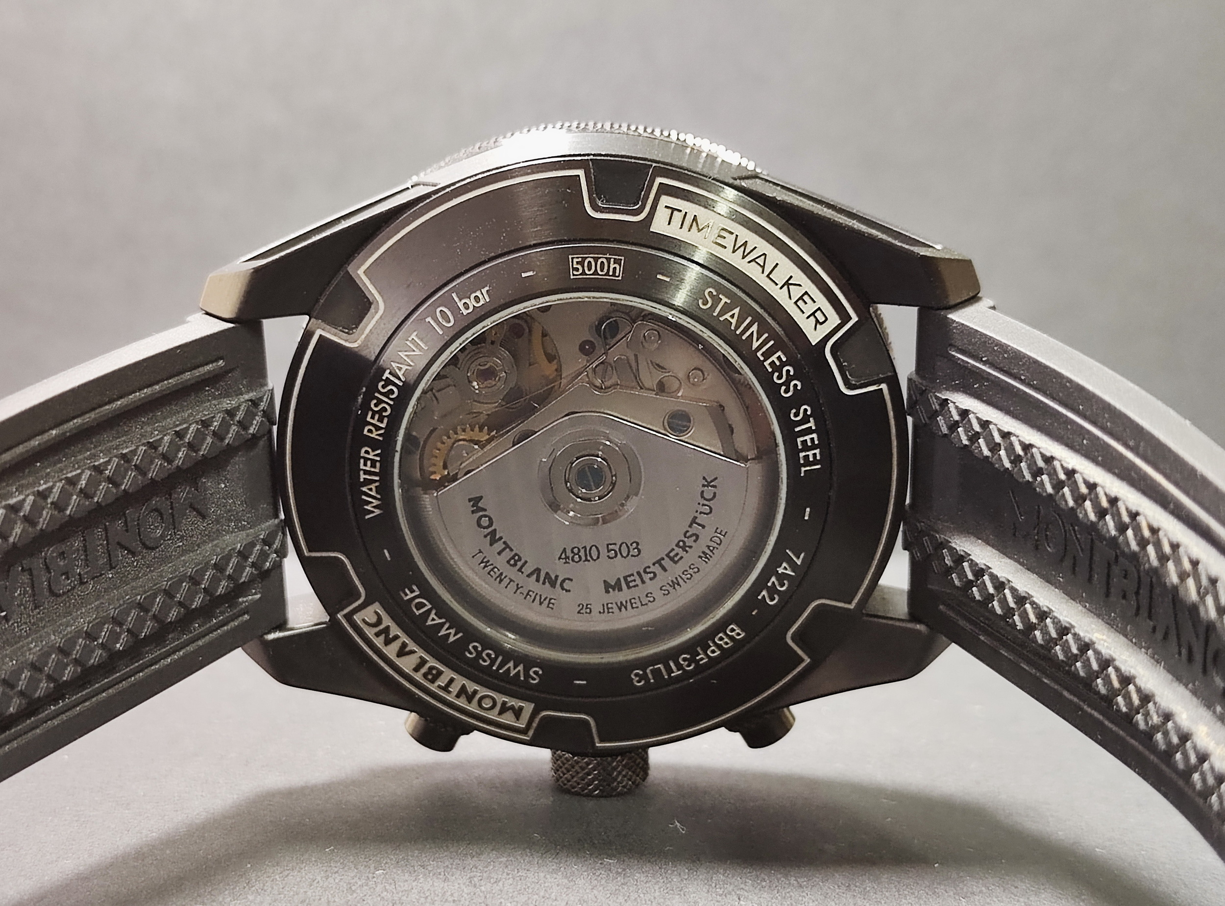 萬寶龍 TimeWalker 時光行者 黑色錶殼 大錶徑43mm 自動上鍊 兩地時間 計時功能~原廠盒單 UTC 5