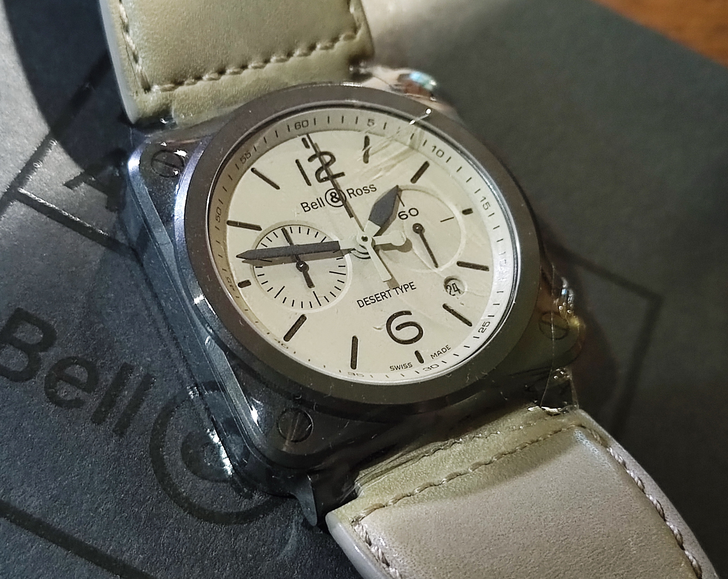 柏萊士 全新 BR03-94 沙漠棕色面盤 黑色陶瓷錶殼 大錶徑42mm 自動上鍊 計時功能~原廠盒單 2024AD 3