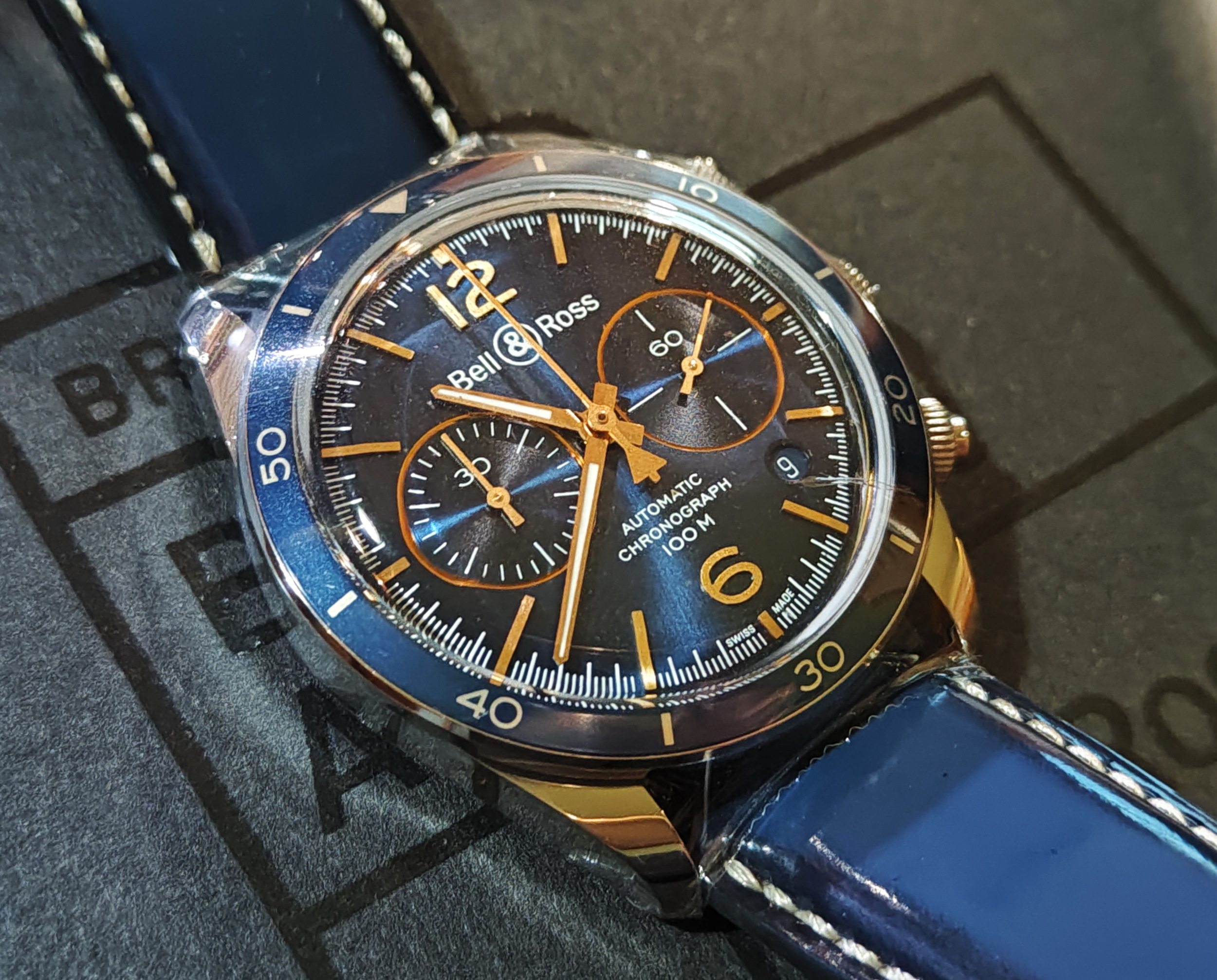 柏萊士 全新 BR V2-94 飛行錶 藍色面盤 大錶徑41mm 自動上鍊 計時功能 軍錶~原廠盒單 2024AD 4