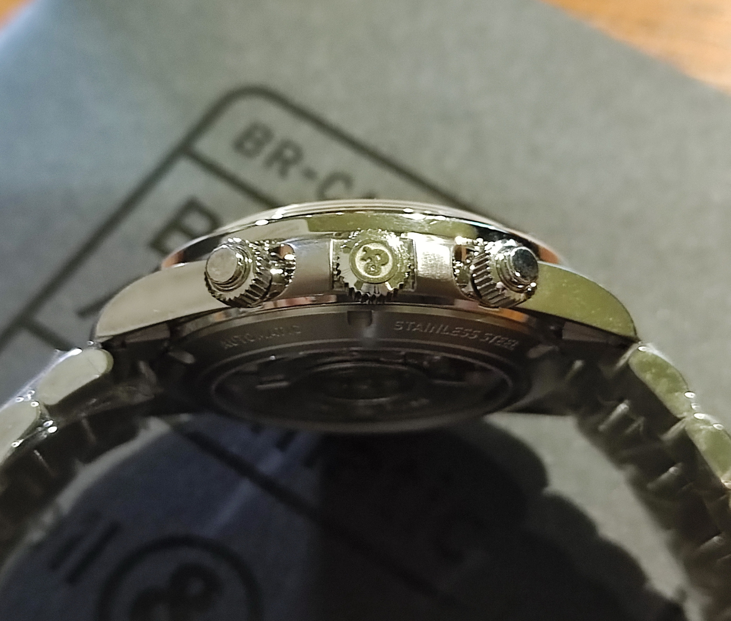 柏萊士 全新 BR V2-94 飛行錶 軍米色面盤 大錶徑41mm 自動上鍊 計時功能 原廠鋼帶~原廠盒單 2024AD 4