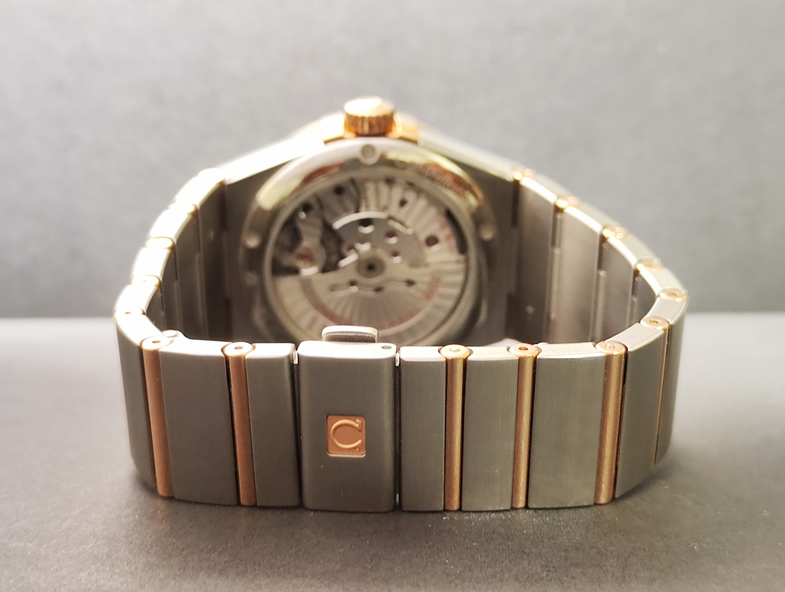 OMEGA 星座系列 雙鷹 原鑲鑽圈 半玫瑰金 錶徑38mm 自動上鍊 Double Eagle~原廠盒單 9