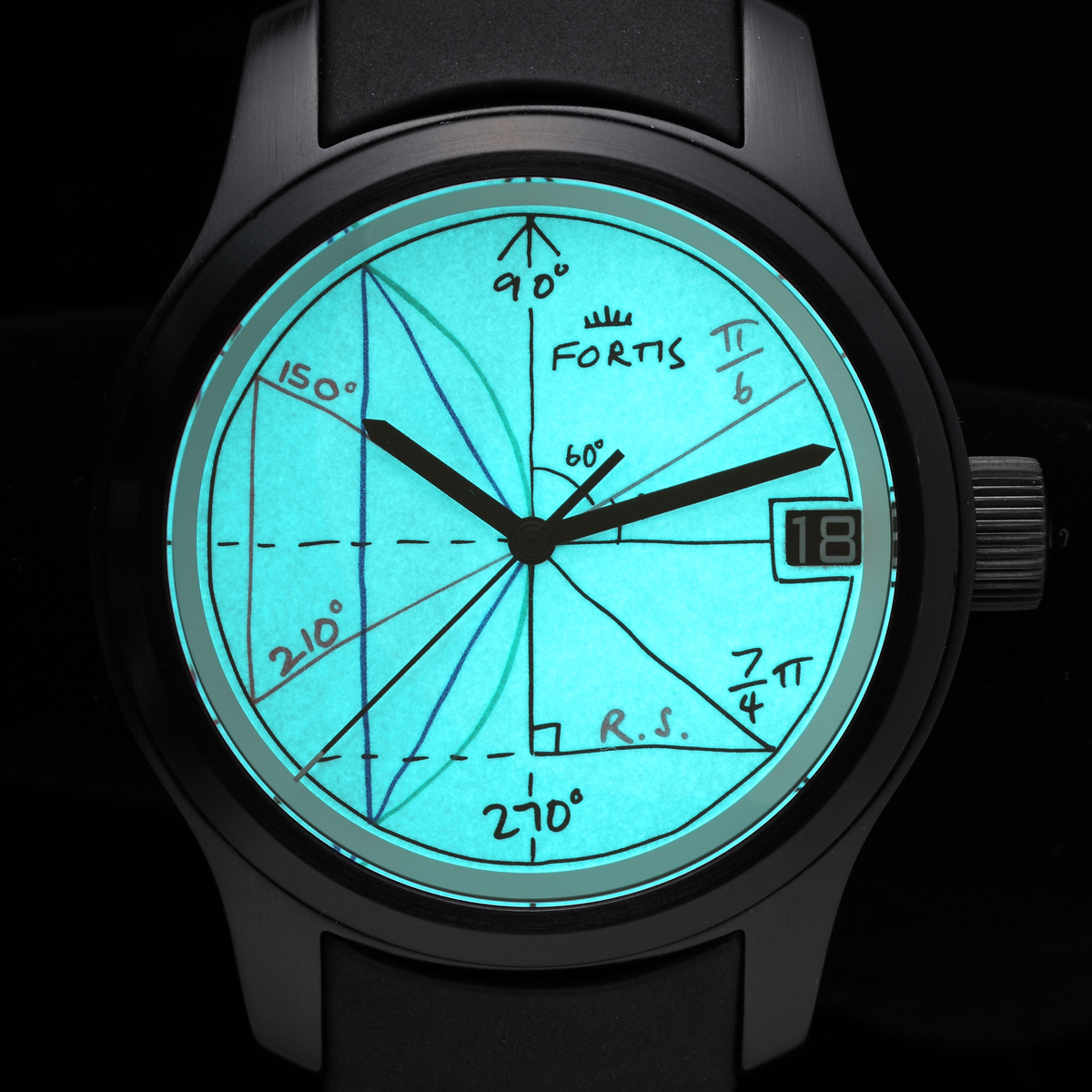 FORTIS 富利斯 2π 特殊限量面盤 黑色PVD錶殼 大錶徑42mm 自動上鍊~原廠盒單 9