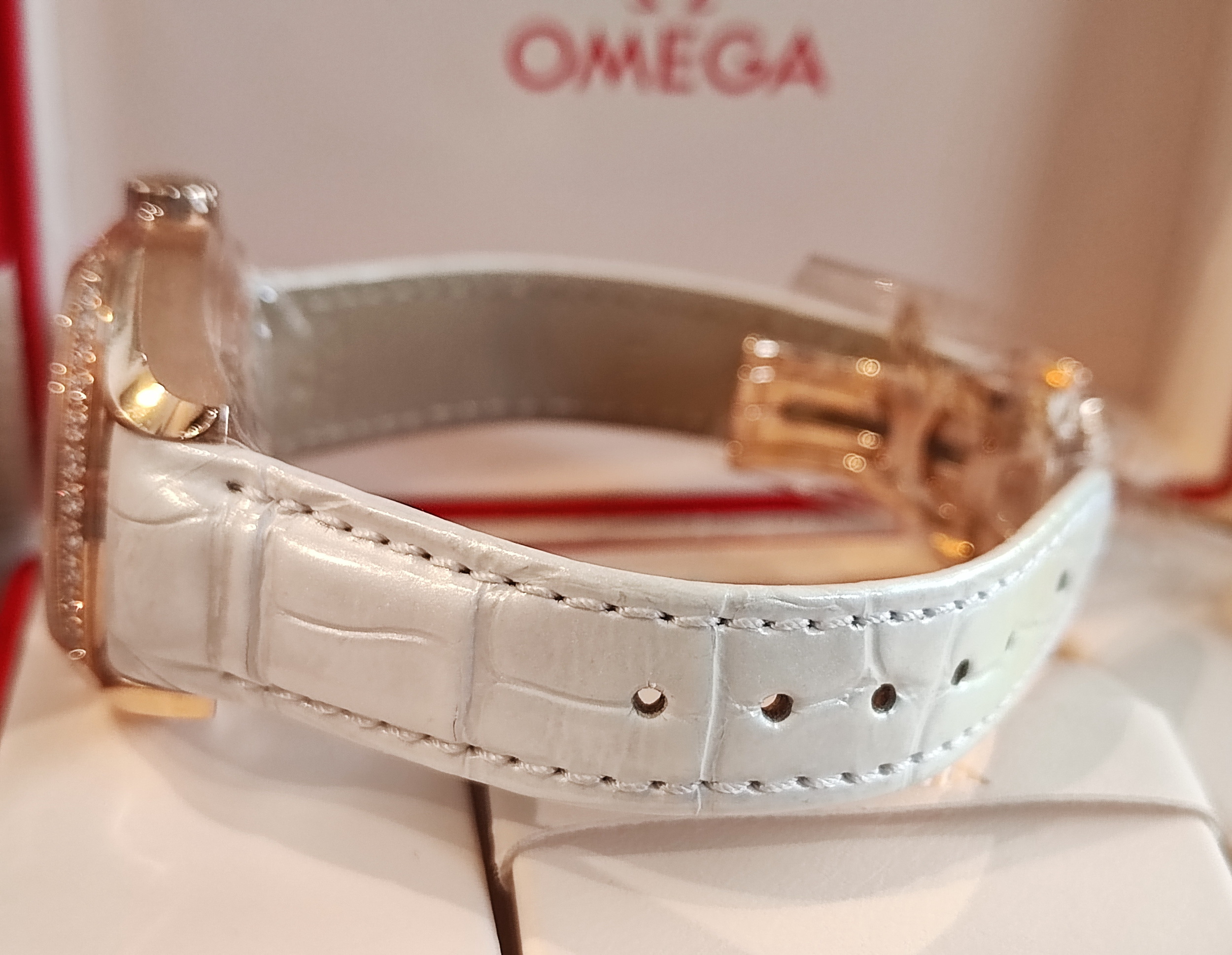 OMEGA 海馬 aqua terra 全新 玫瑰金 原鑲鑽圈 錶徑34mm 自動上鍊~2024AD 6