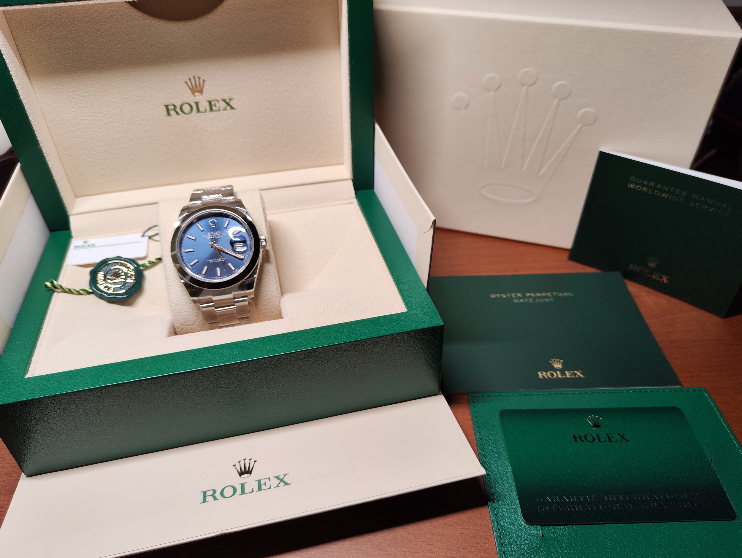 勞力士 全新 126300 藍色面盤 大錶徑41mm 自動上鍊~原廠盒單 2024 6