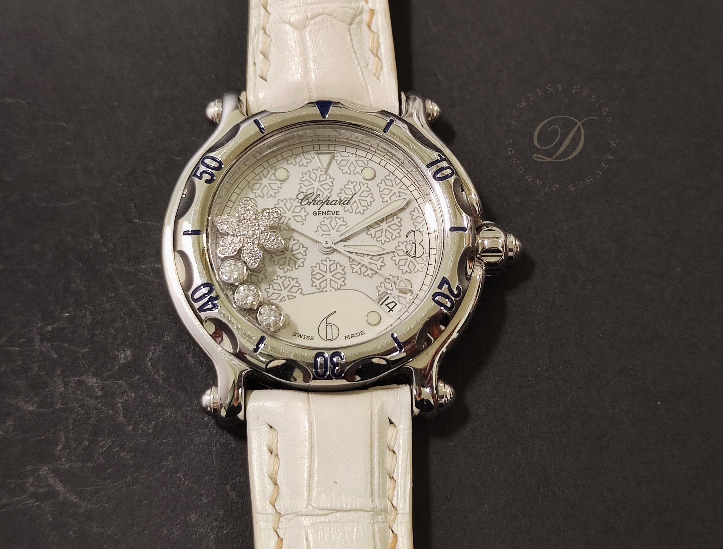 蕭邦 CHOPARD 快樂鑽 雪花面盤 錶徑38mm 石英機芯 大雪花 原鑲跑鑽