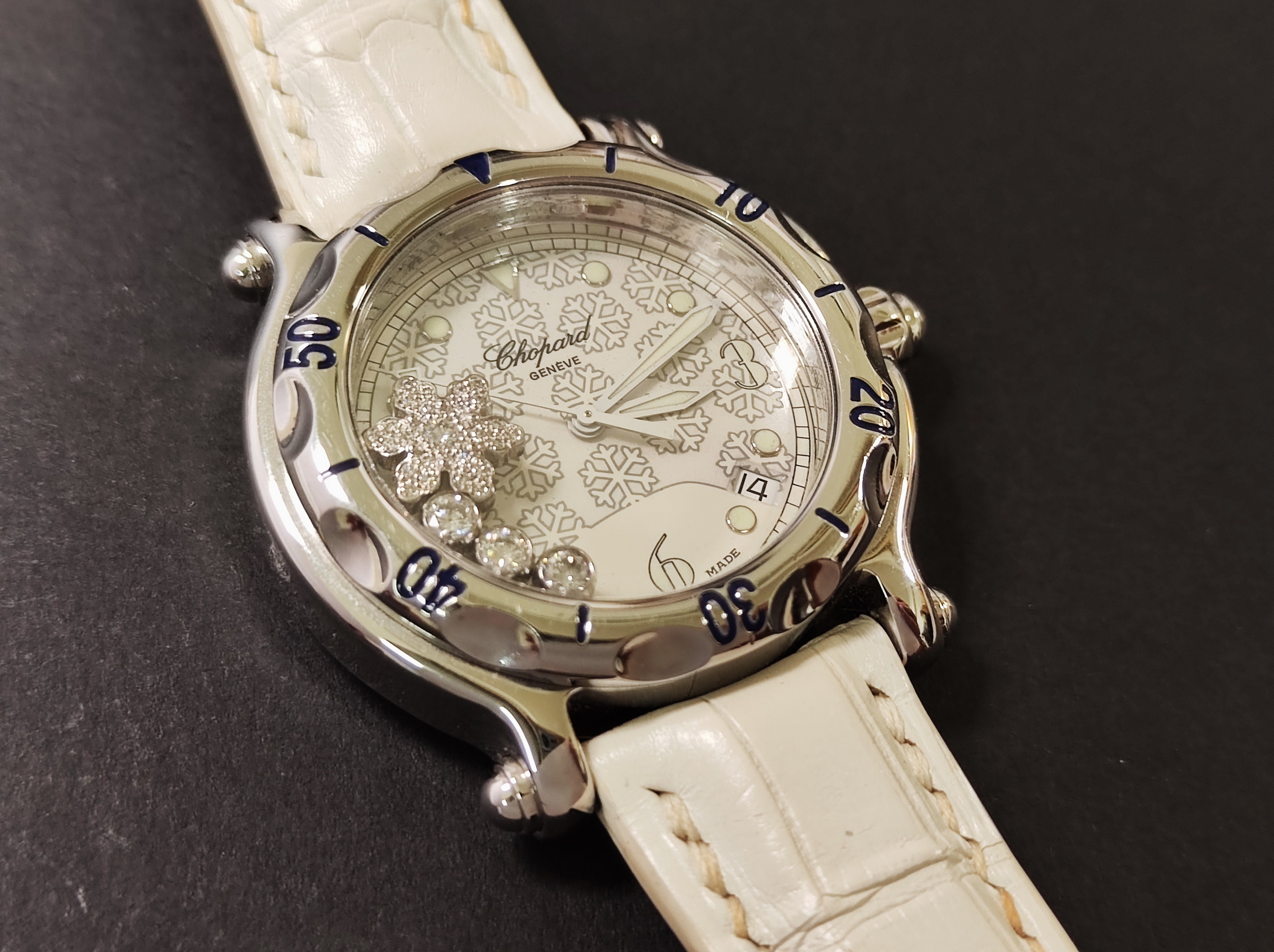 蕭邦 CHOPARD 快樂鑽 雪花面盤 錶徑38mm 石英機芯 大雪花 原鑲跑鑽 3