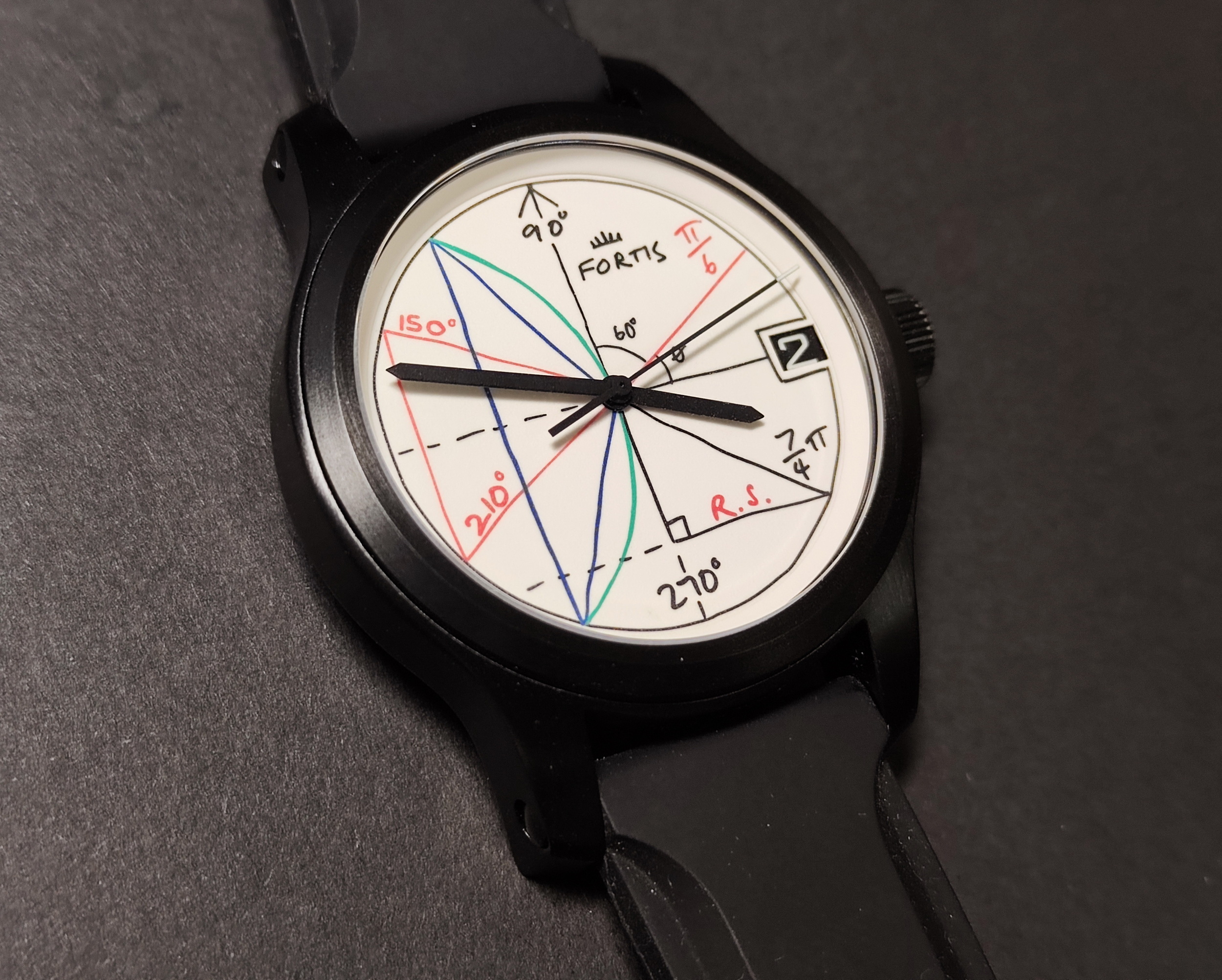 FORTIS 富利斯 2π 特殊限量面盤 黑色PVD錶殼 大錶徑42mm 自動上鍊~原廠盒單 2