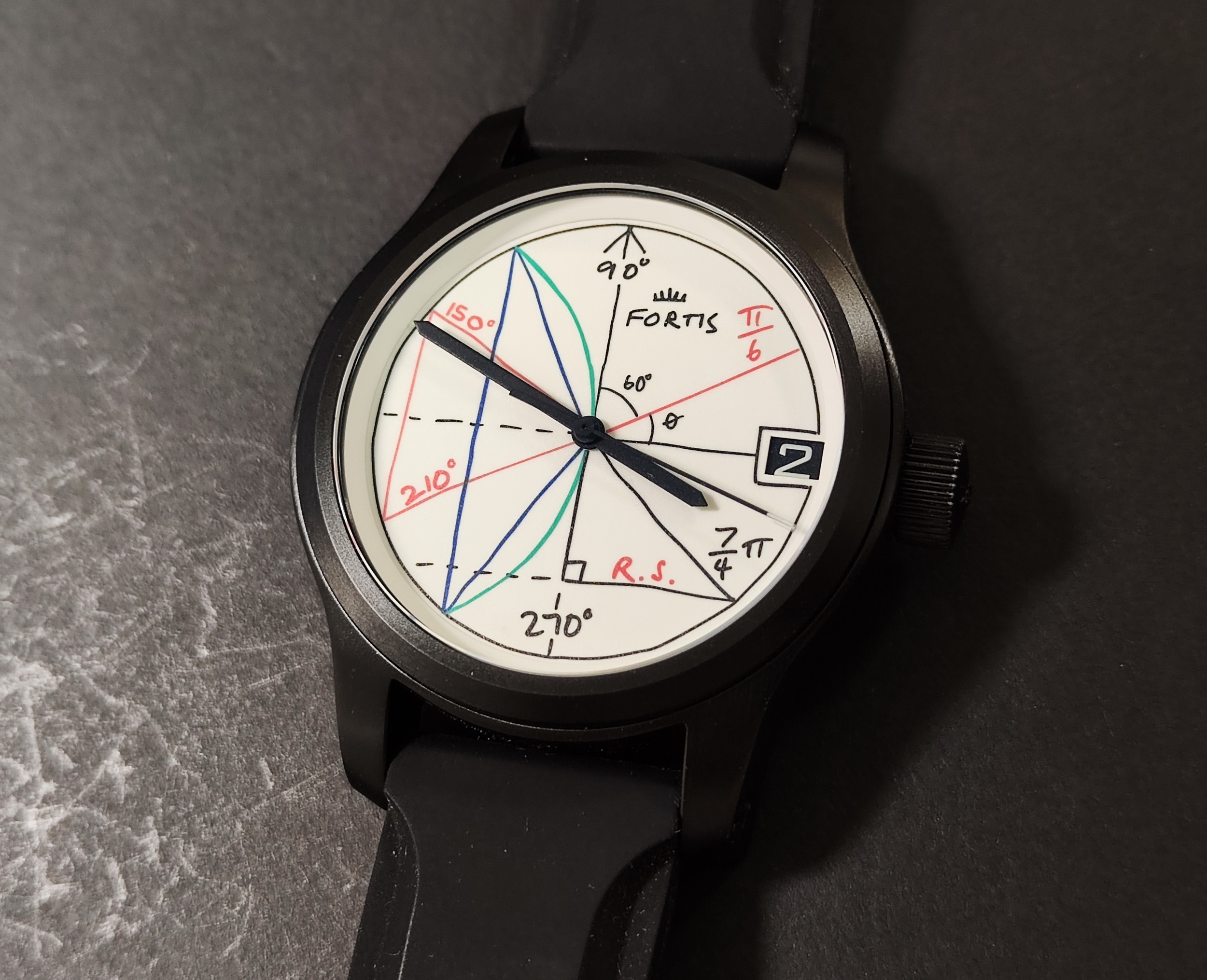 FORTIS 富利斯 2π 特殊限量面盤 黑色PVD錶殼 大錶徑42mm 自動上鍊~原廠盒單 3