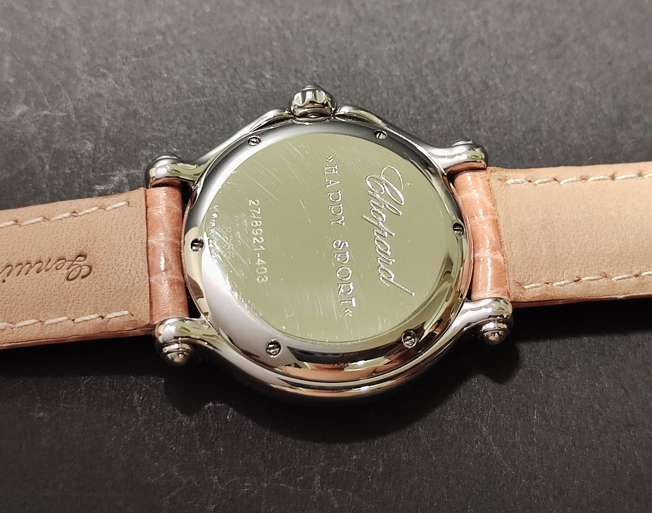 蕭邦 CHOPARD 快樂鑽 粉紅面盤 錶徑32mm 石英機芯 快樂魚~原廠保單 國內AD 7